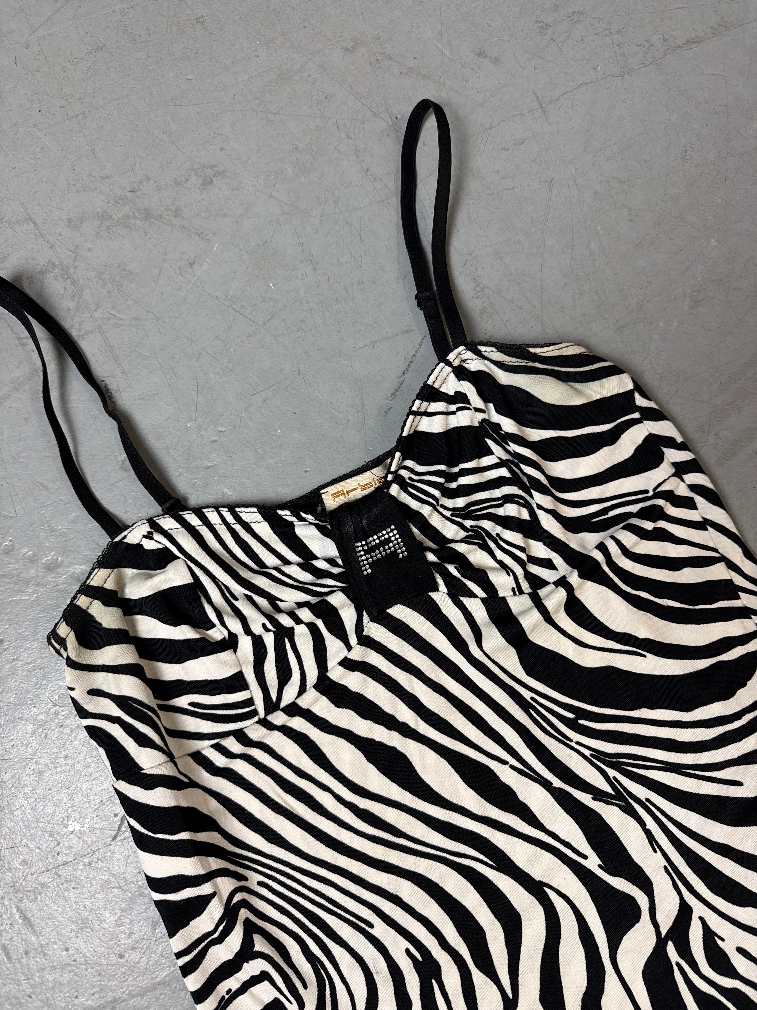 Detailbild vom Vintage Artigli Zebra Printed Top S von vorne