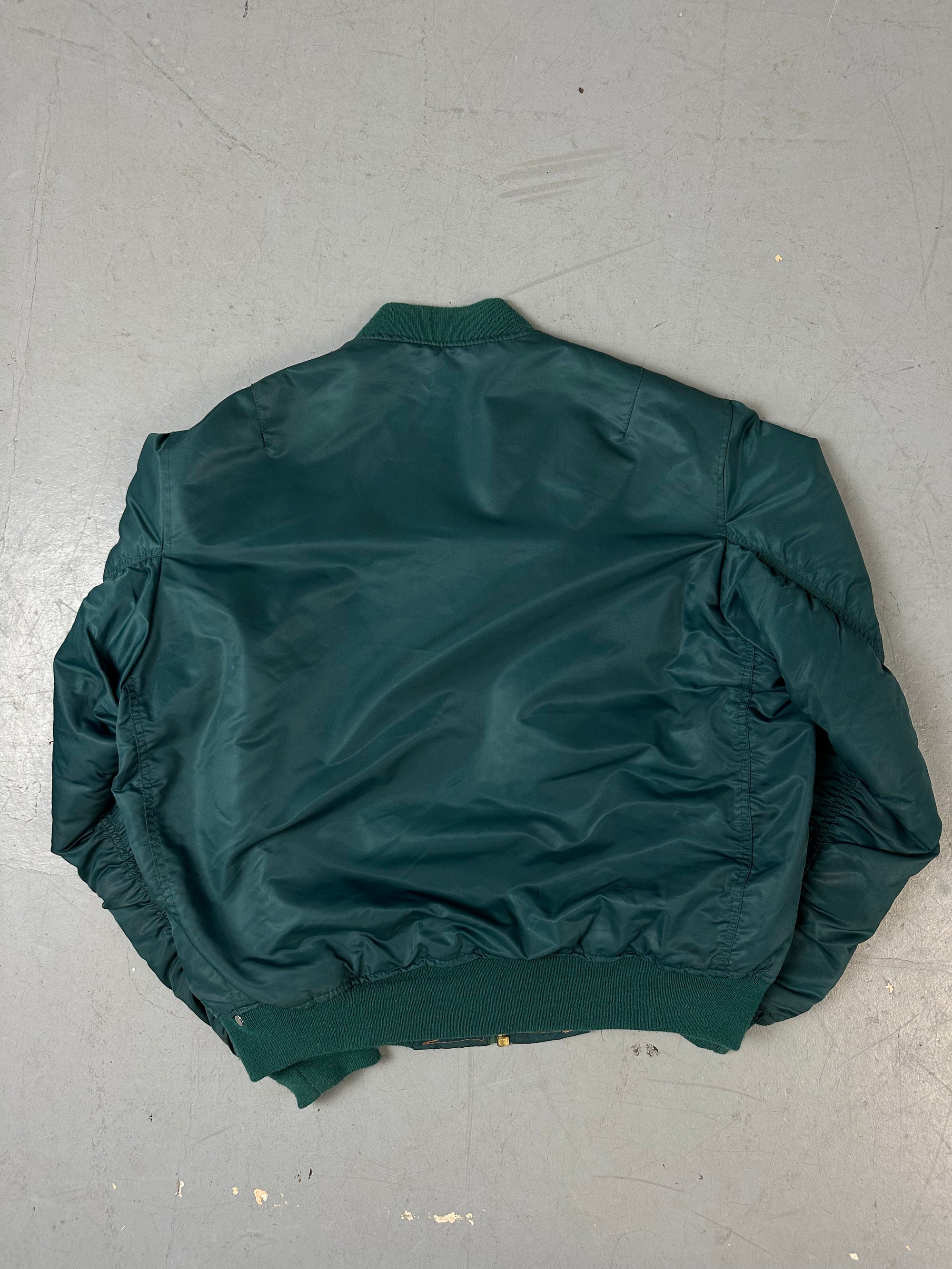 Vintage Petrol Green Bomber Jacket L/XL