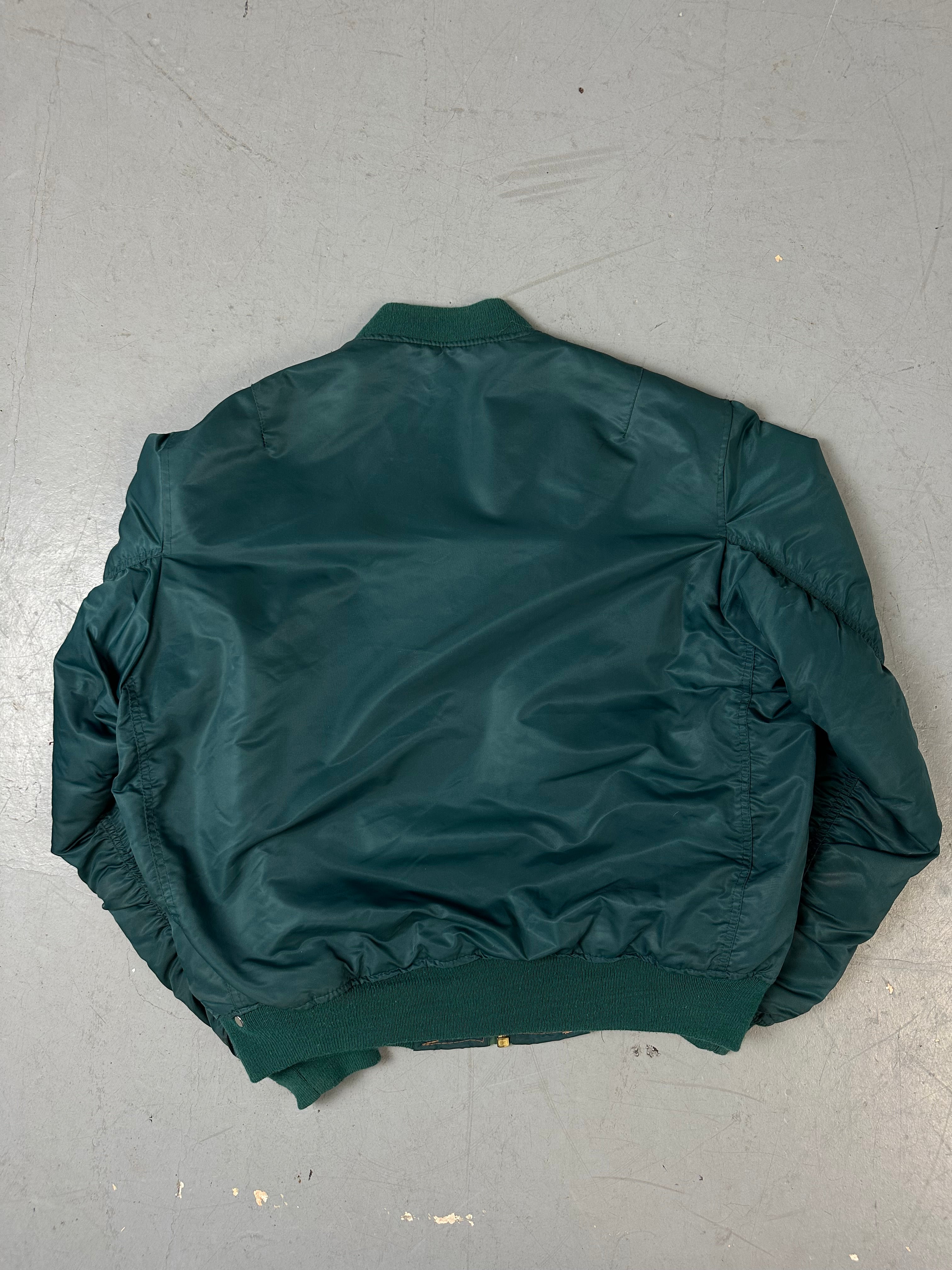Vintage Petrol Green Bomber Jacket L/XL