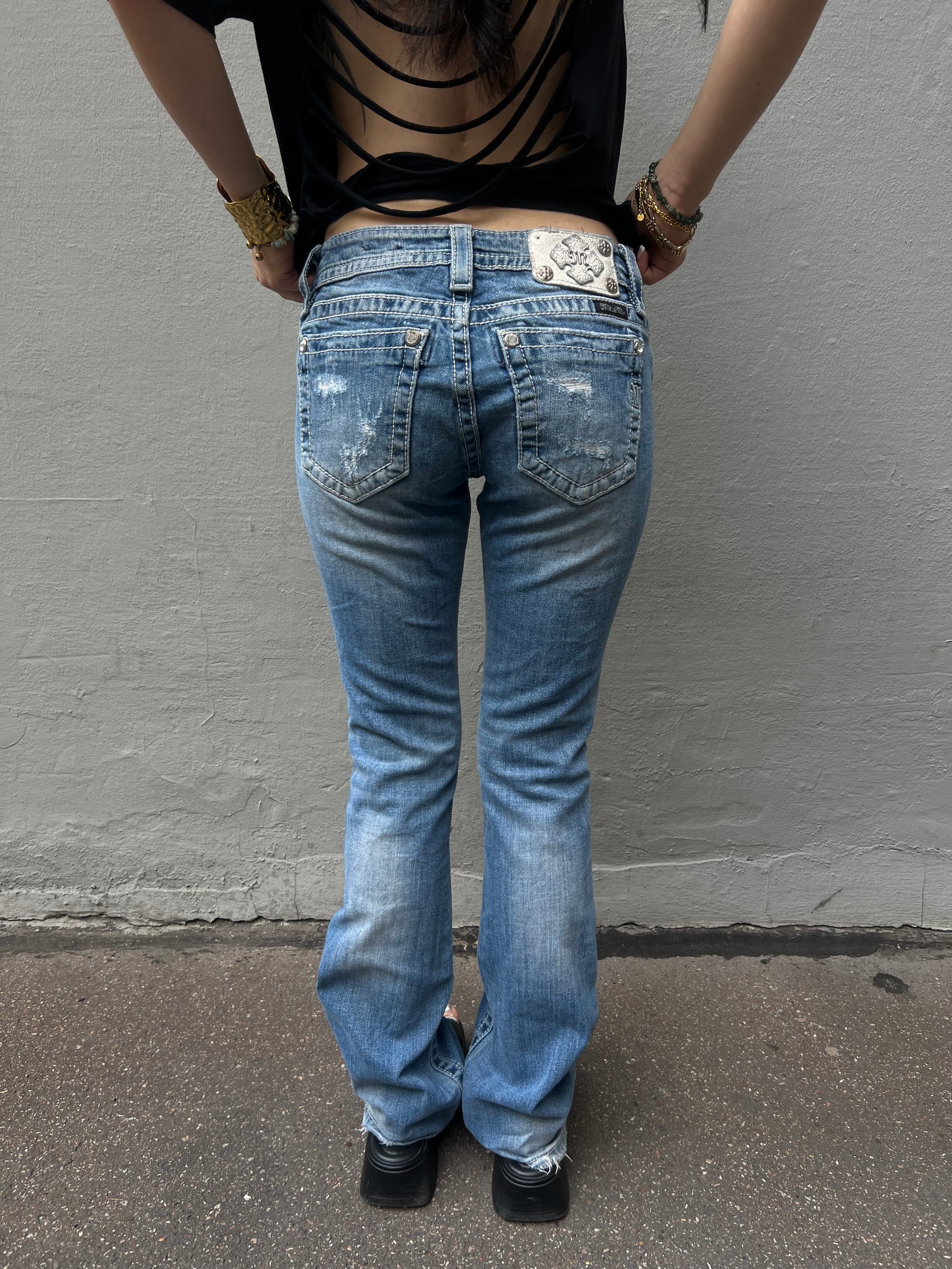 Vintage Plain Miss Me Ripped Denim XS/S