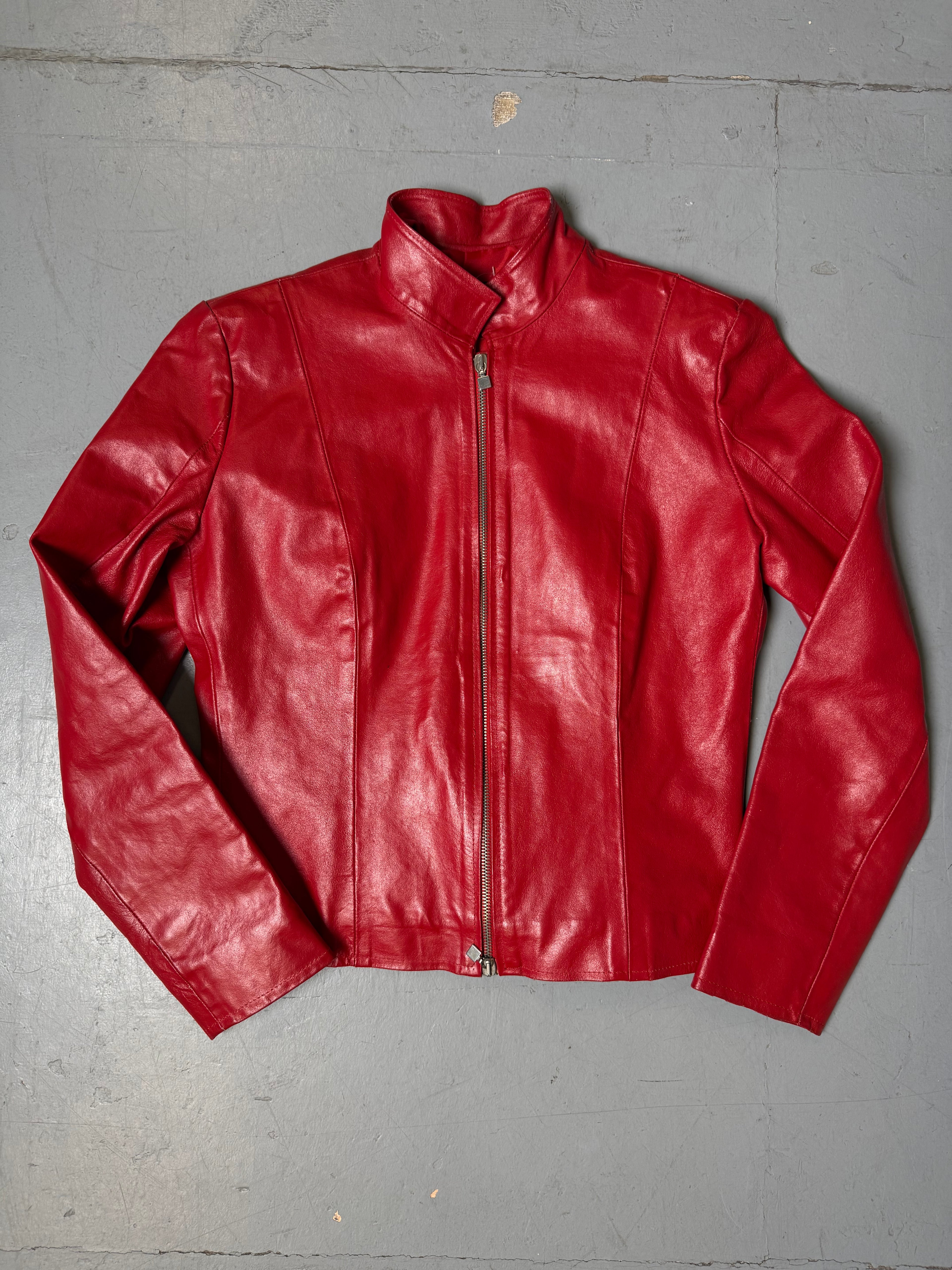 Vintage Vitulli Red Italian Leather Jacket M
