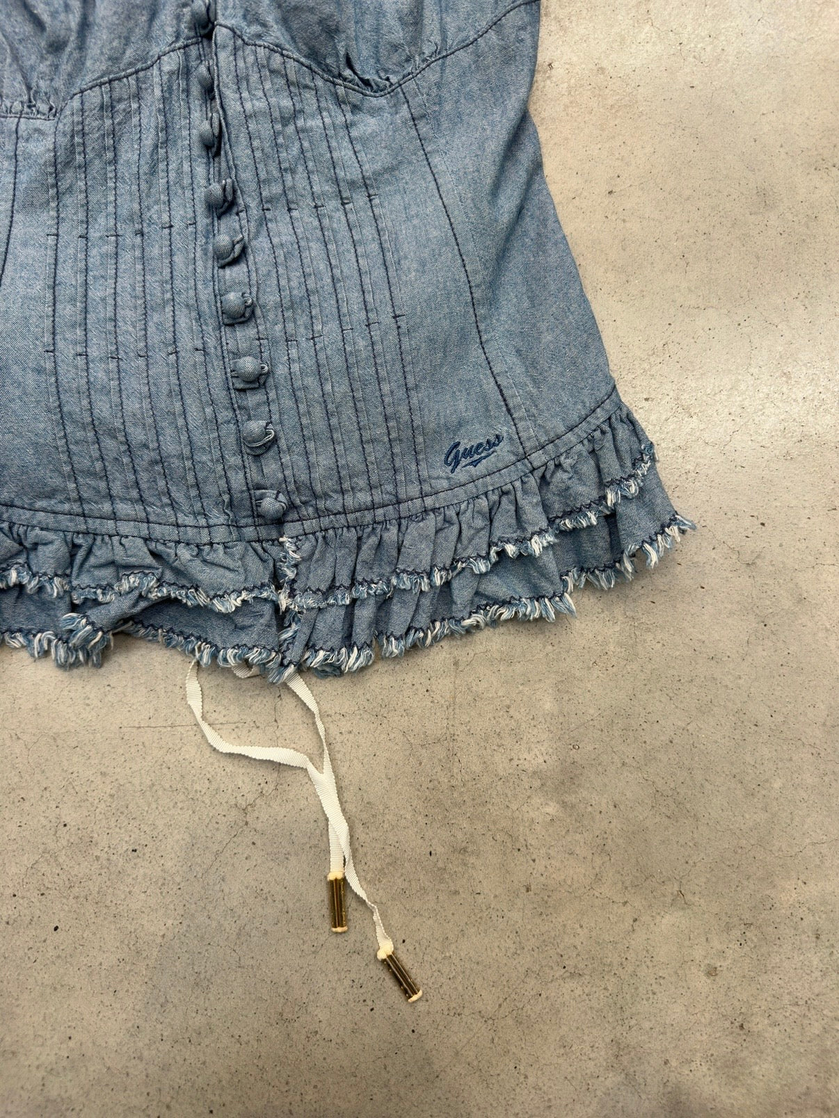 Vintage Guess Denim Back Corsett Top S