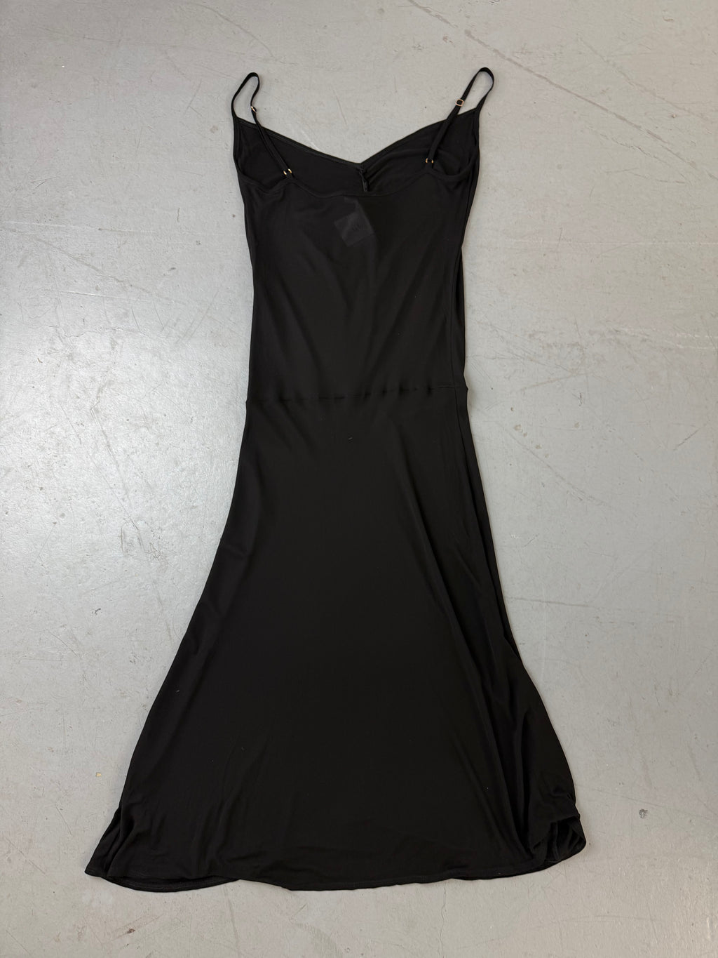 Vintage Long Black Dress für Damen. Y2K Second Hand 2000s Fashion