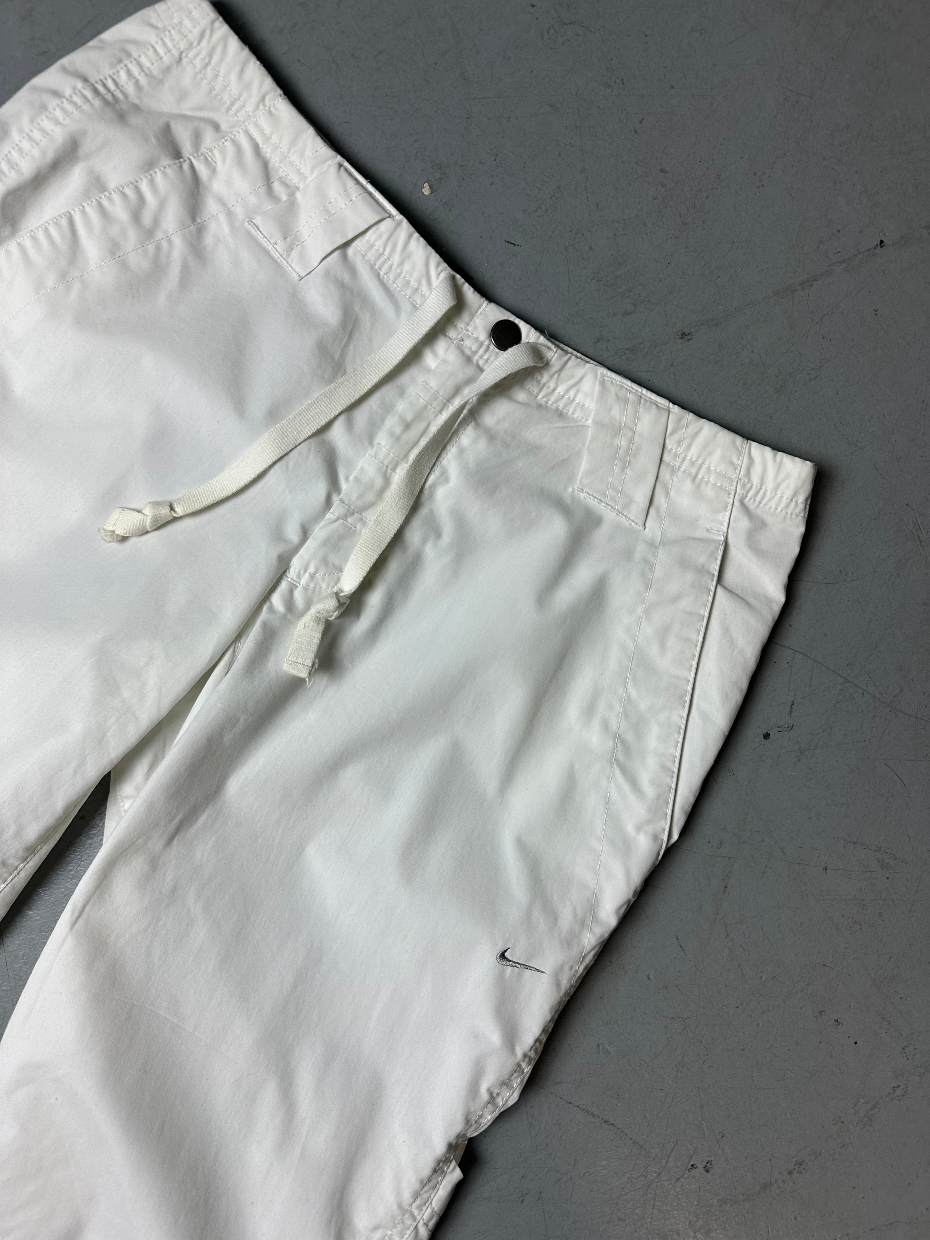 Vintage Nike White Capri Track Pants M