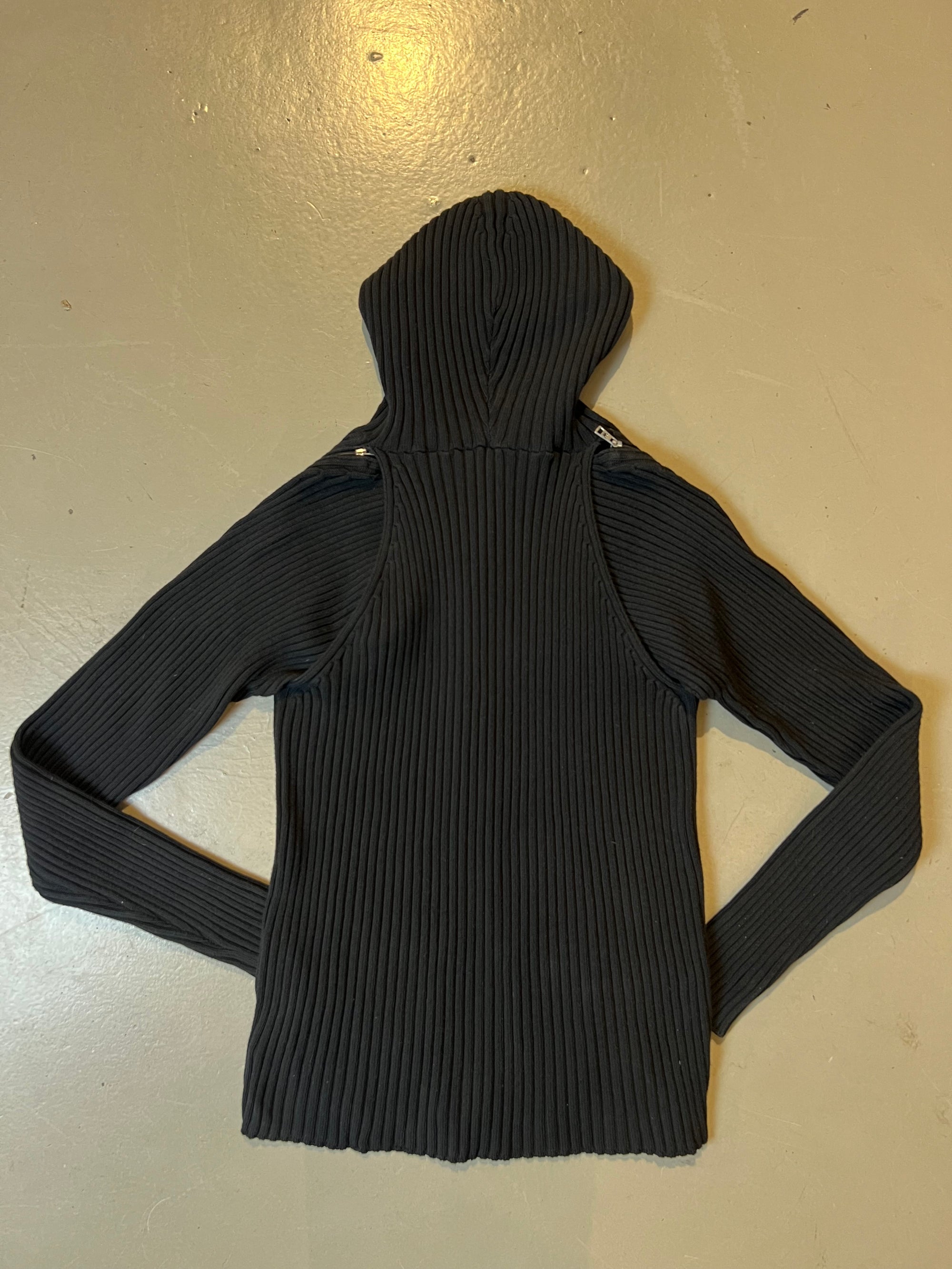 Vintage Black Weekend Zip Knit Sweater XL