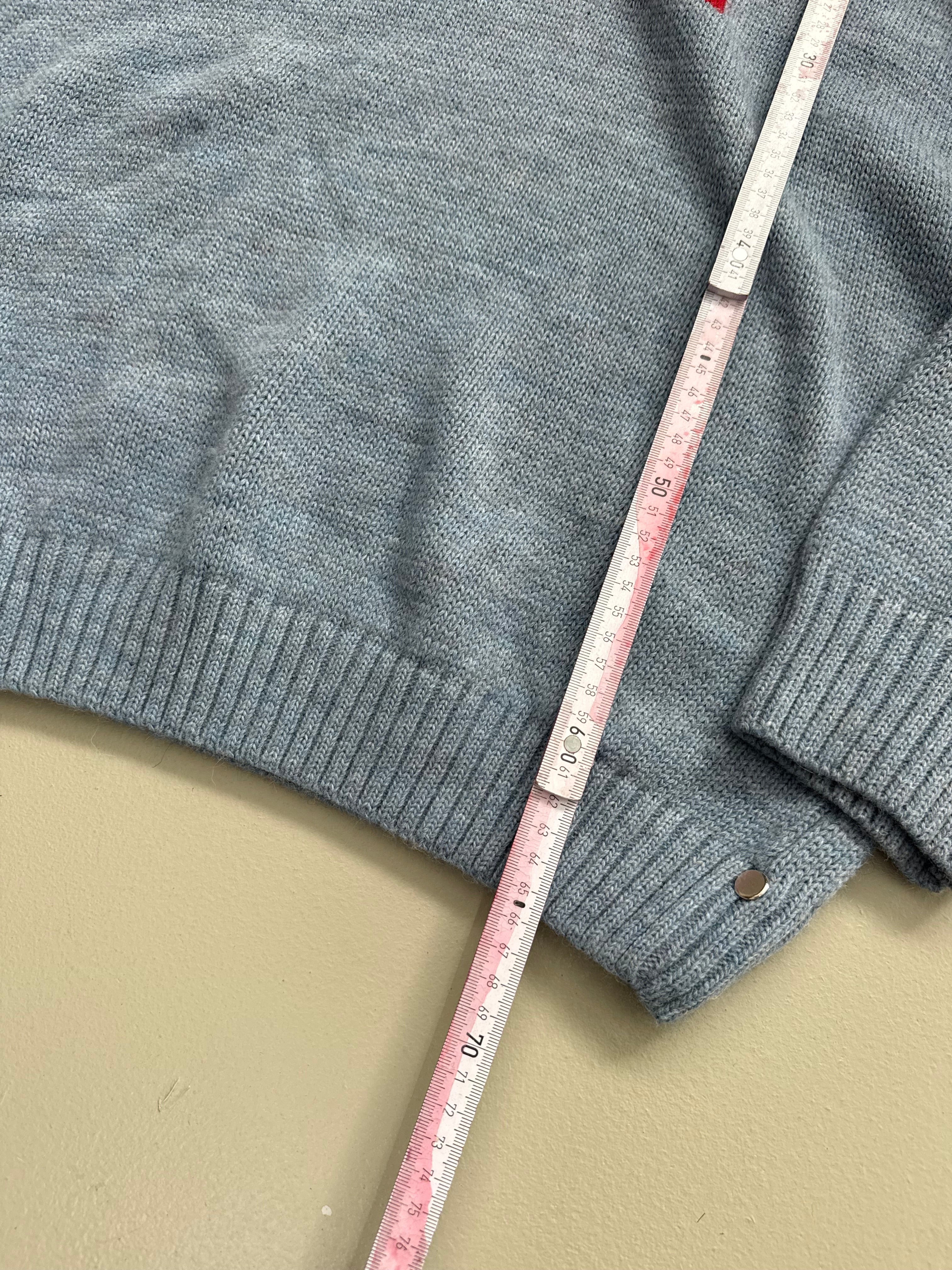 Vintage Napapijri Blue Wool Knit Sweater L/XL