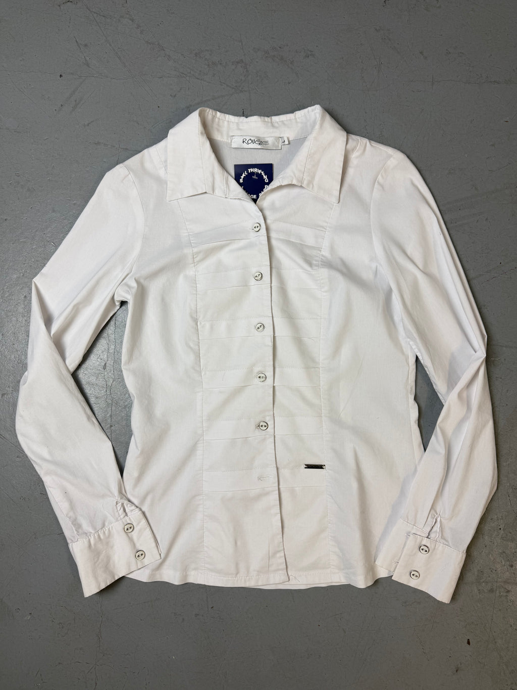Vintage White Button Up Womens Shirt M
