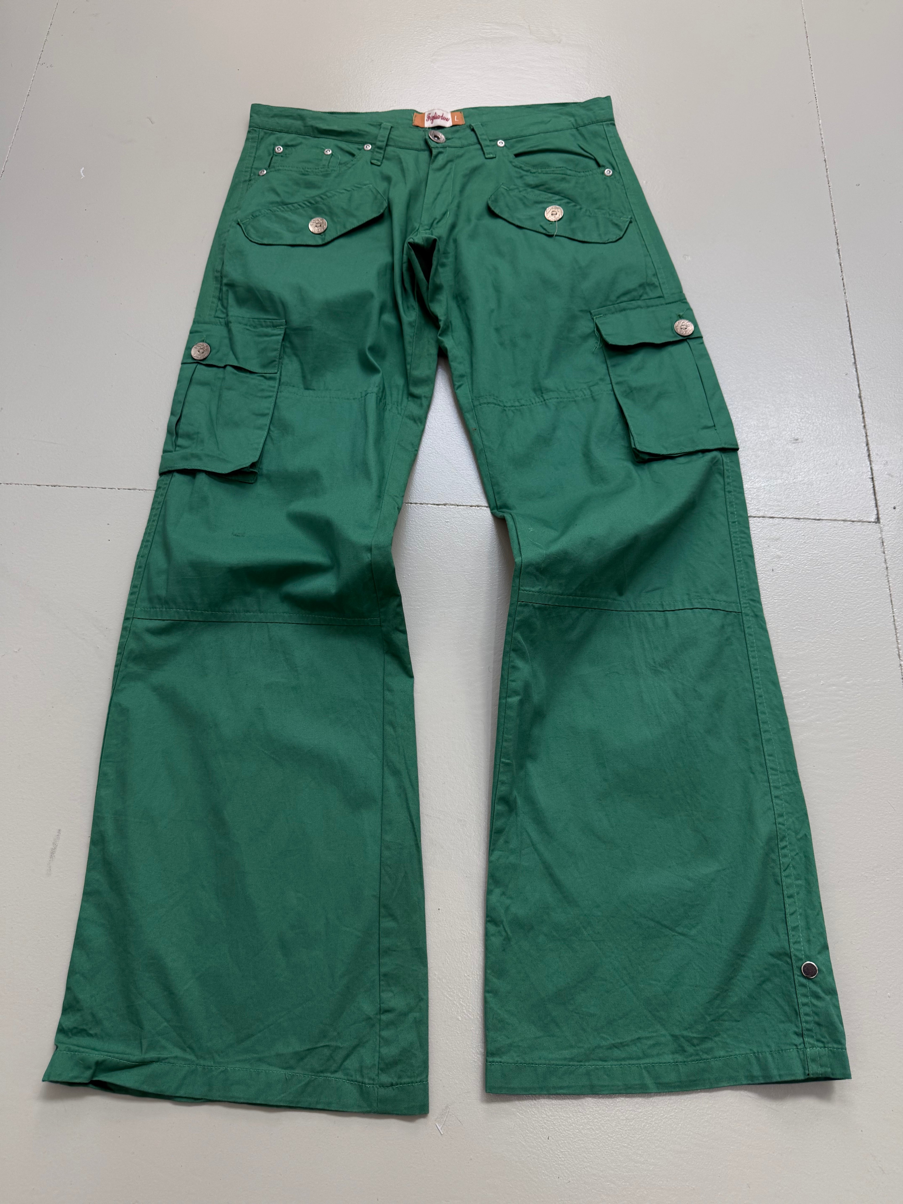 Vintage Green Light Cargo Pants L