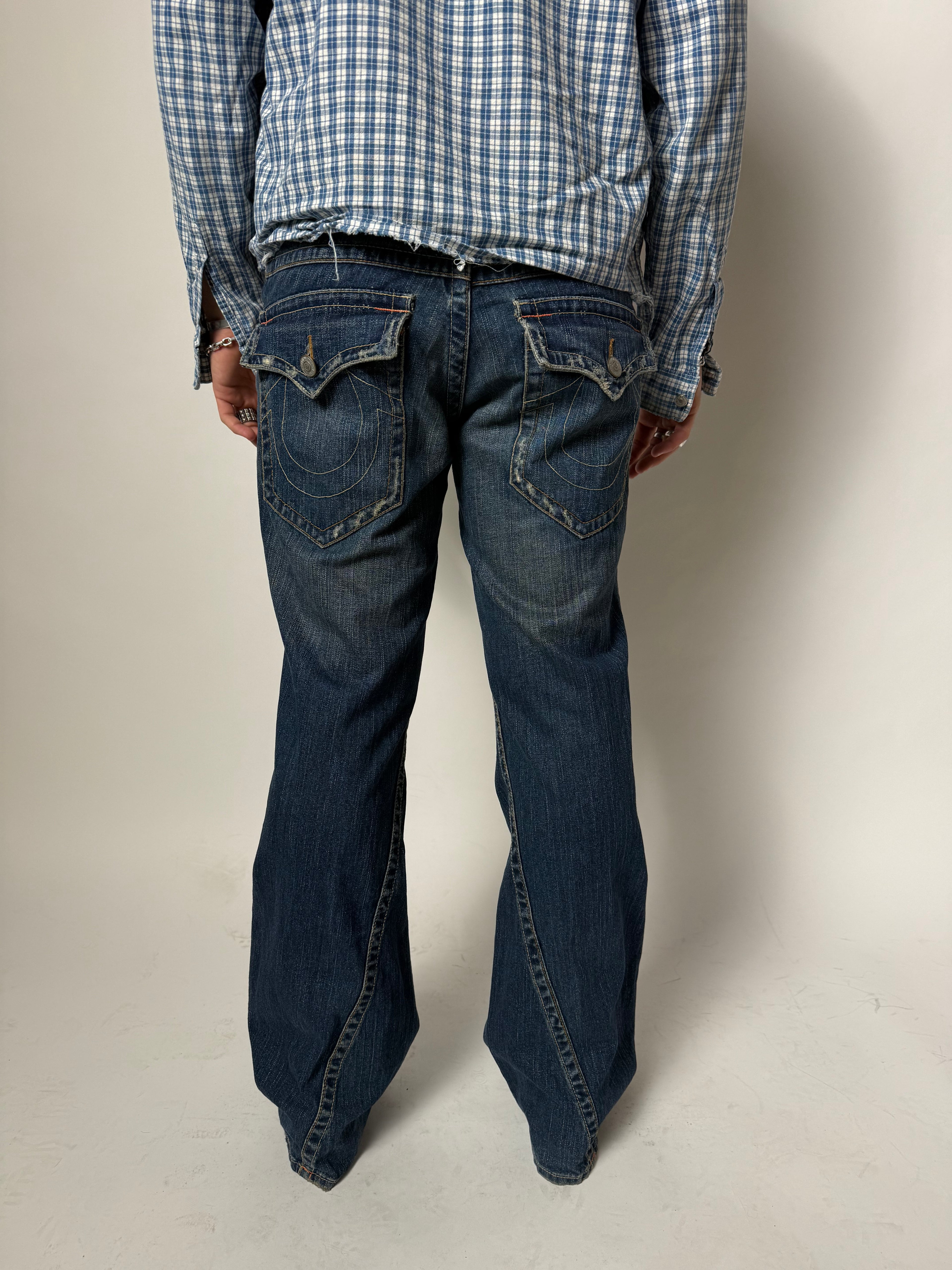 Vintage True Religion Dark Blue Flared Denim M/L