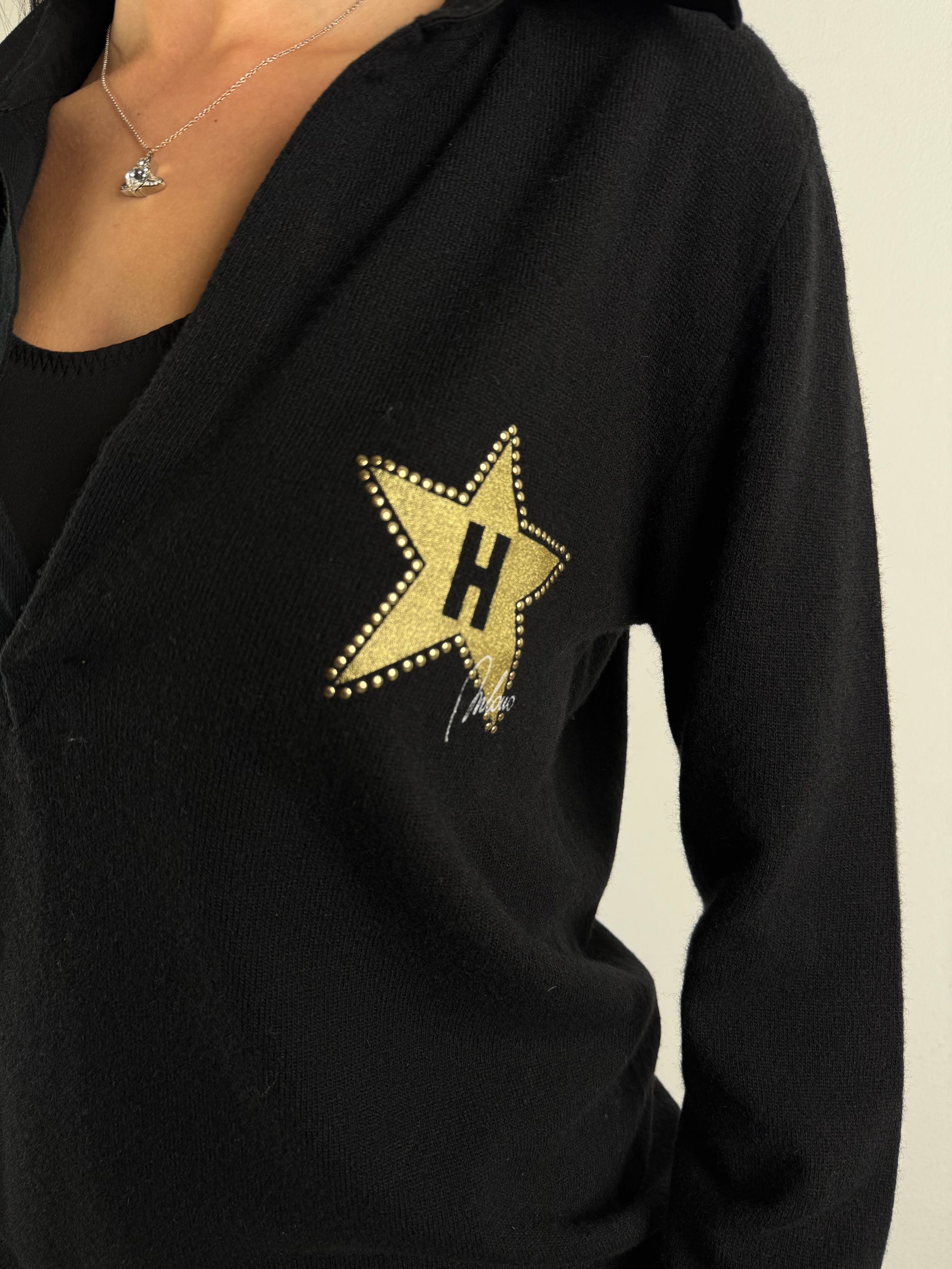 Vintage Hollywood Milano Black Oversized Longsleeve XL
