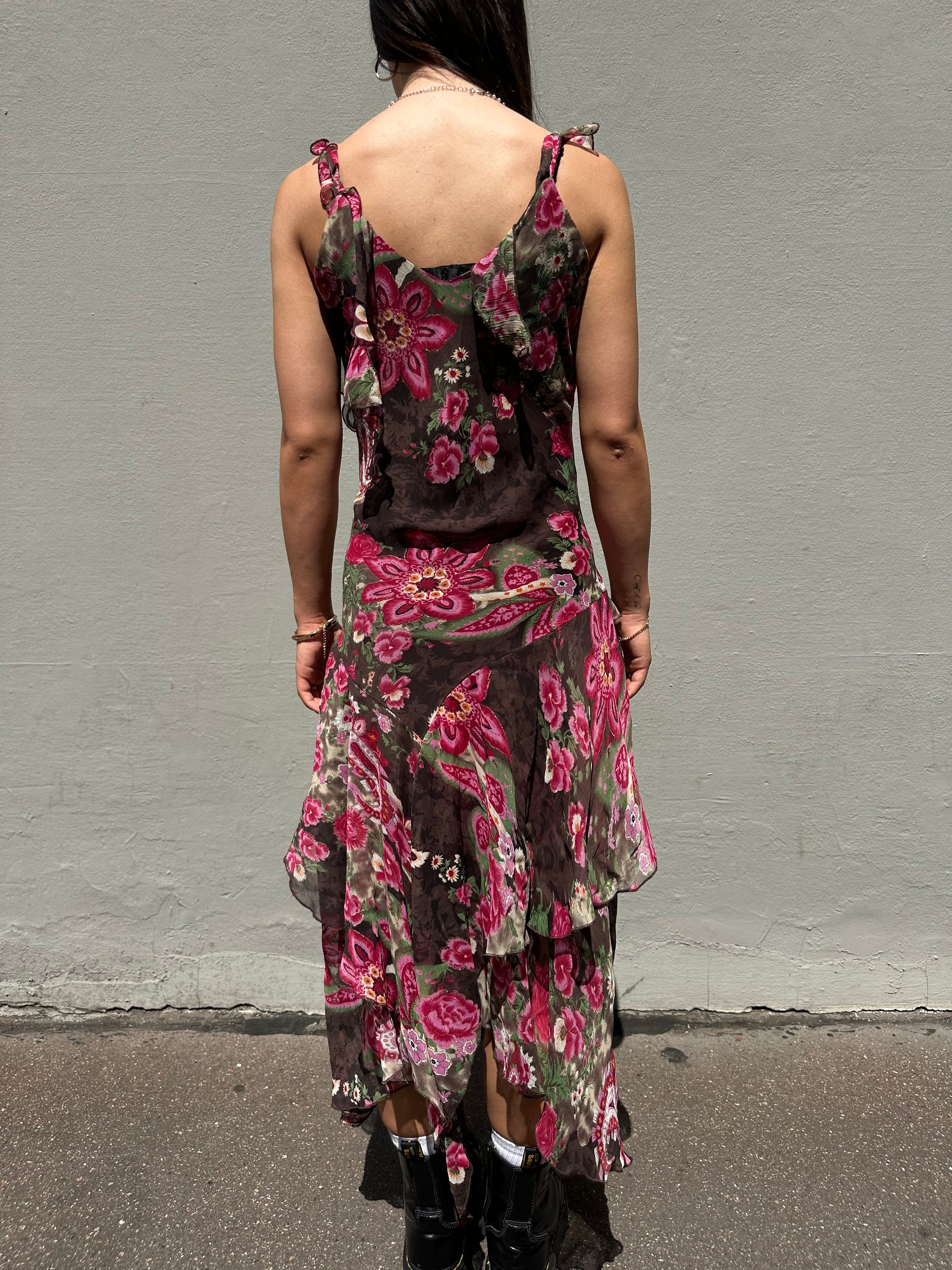 Vintage Flower Midi Dress S