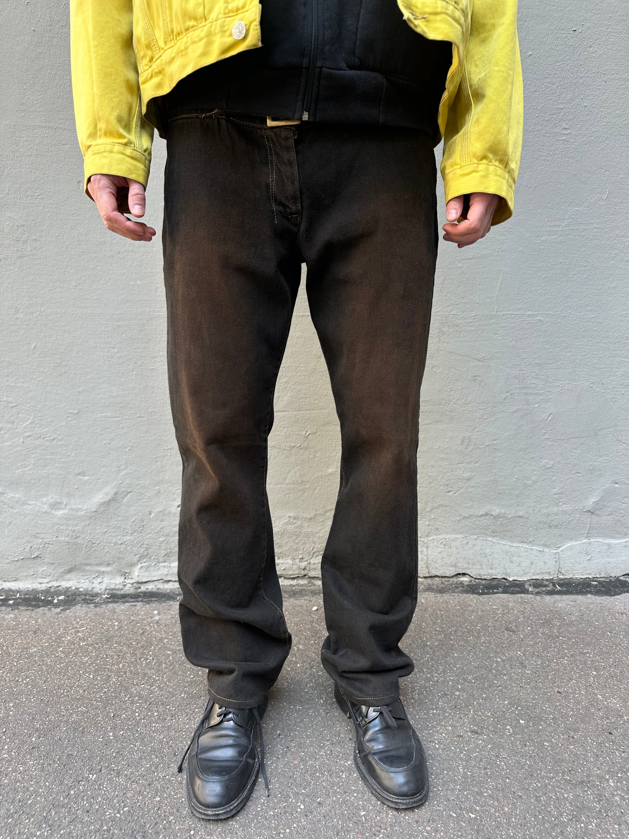 Vintage Dark Brown Washed Straight Leg Denim M/L
