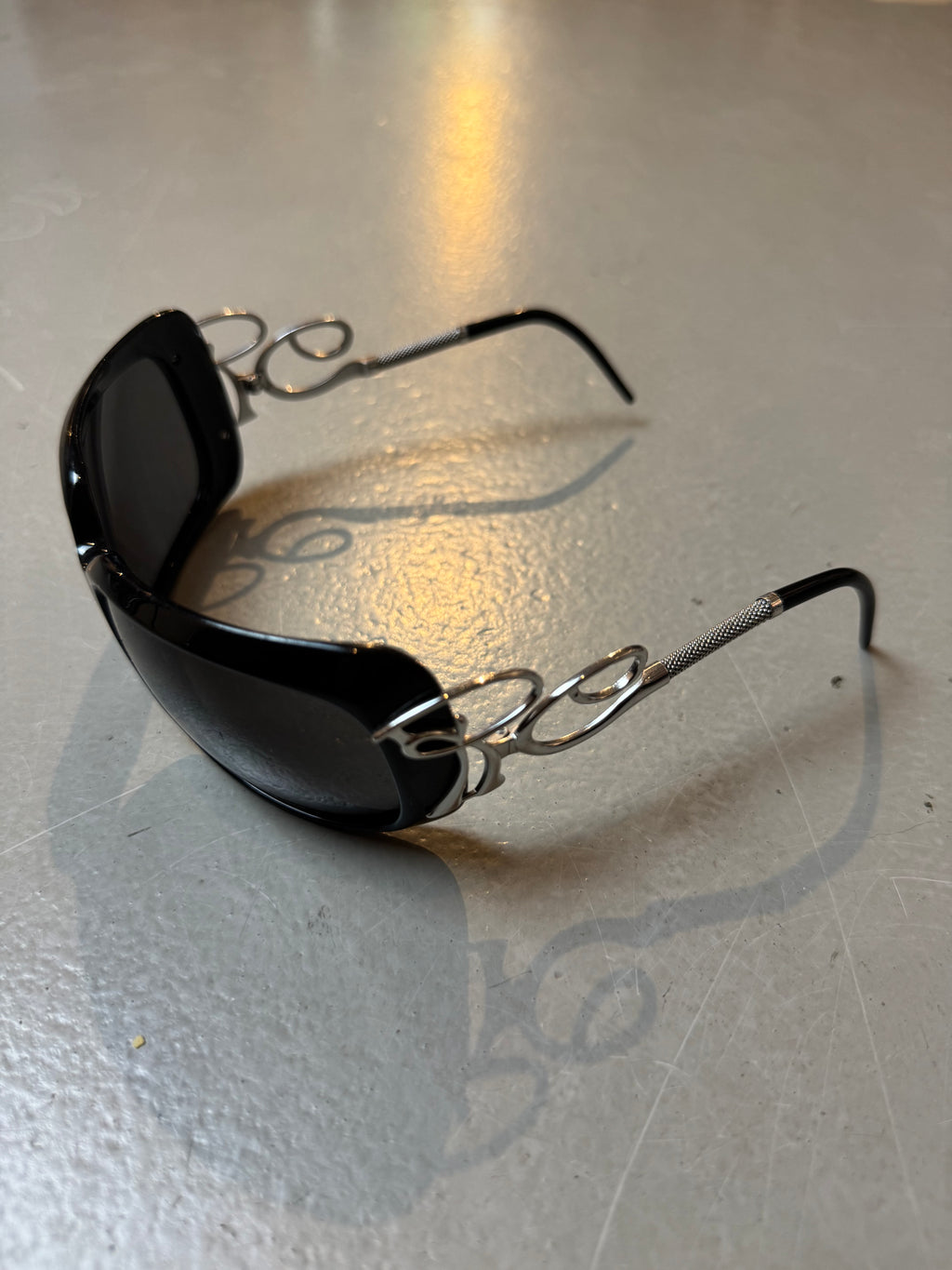 Vintage Roberto Cavalli Black and Silver Sunglasses