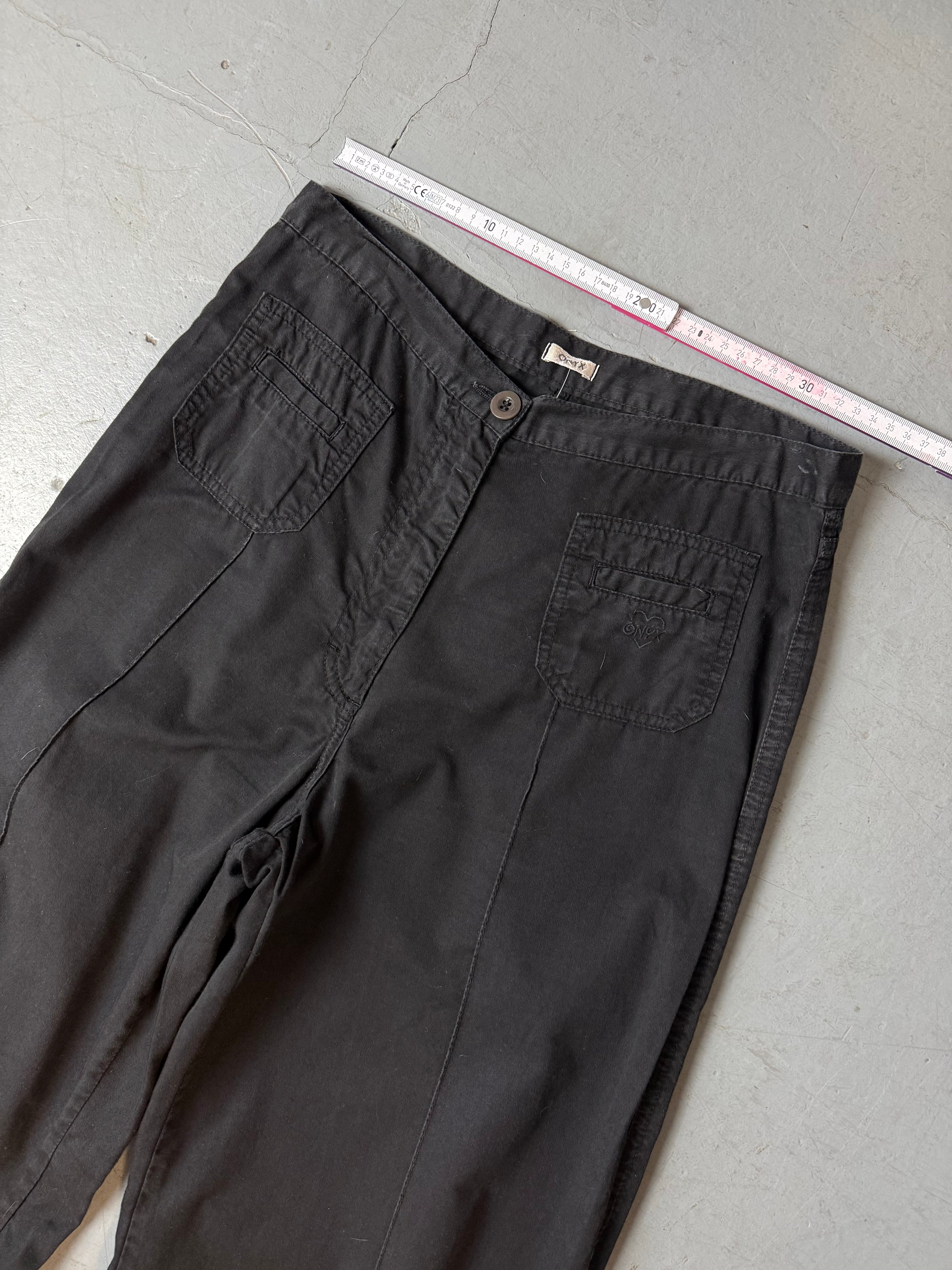 Vintage Onyx High Waisted Baggy Suit Pants. Y2K Second Hand 2000s Fashion