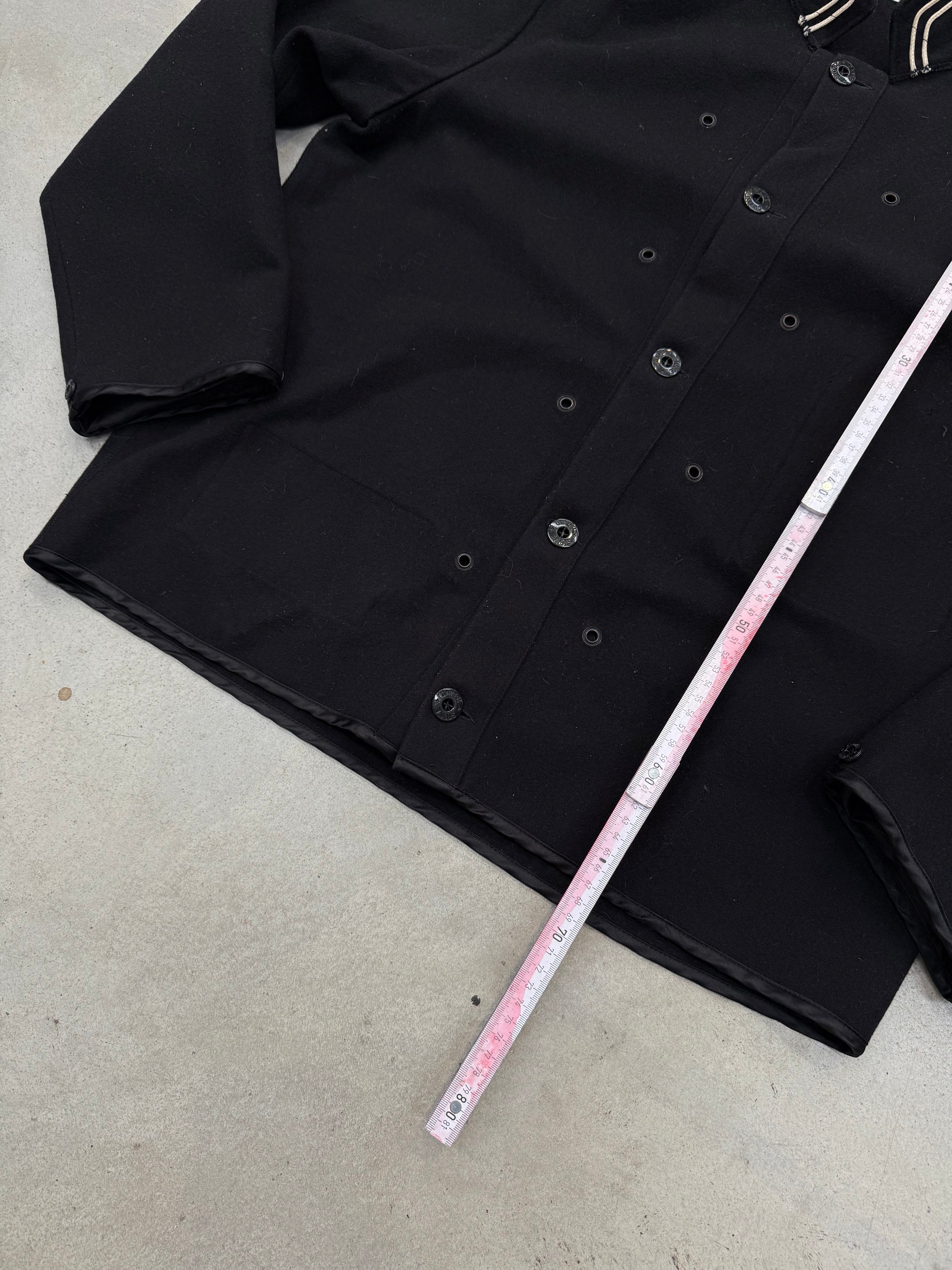 Vintage Stone Island Black Wool Button Up Jacket XL