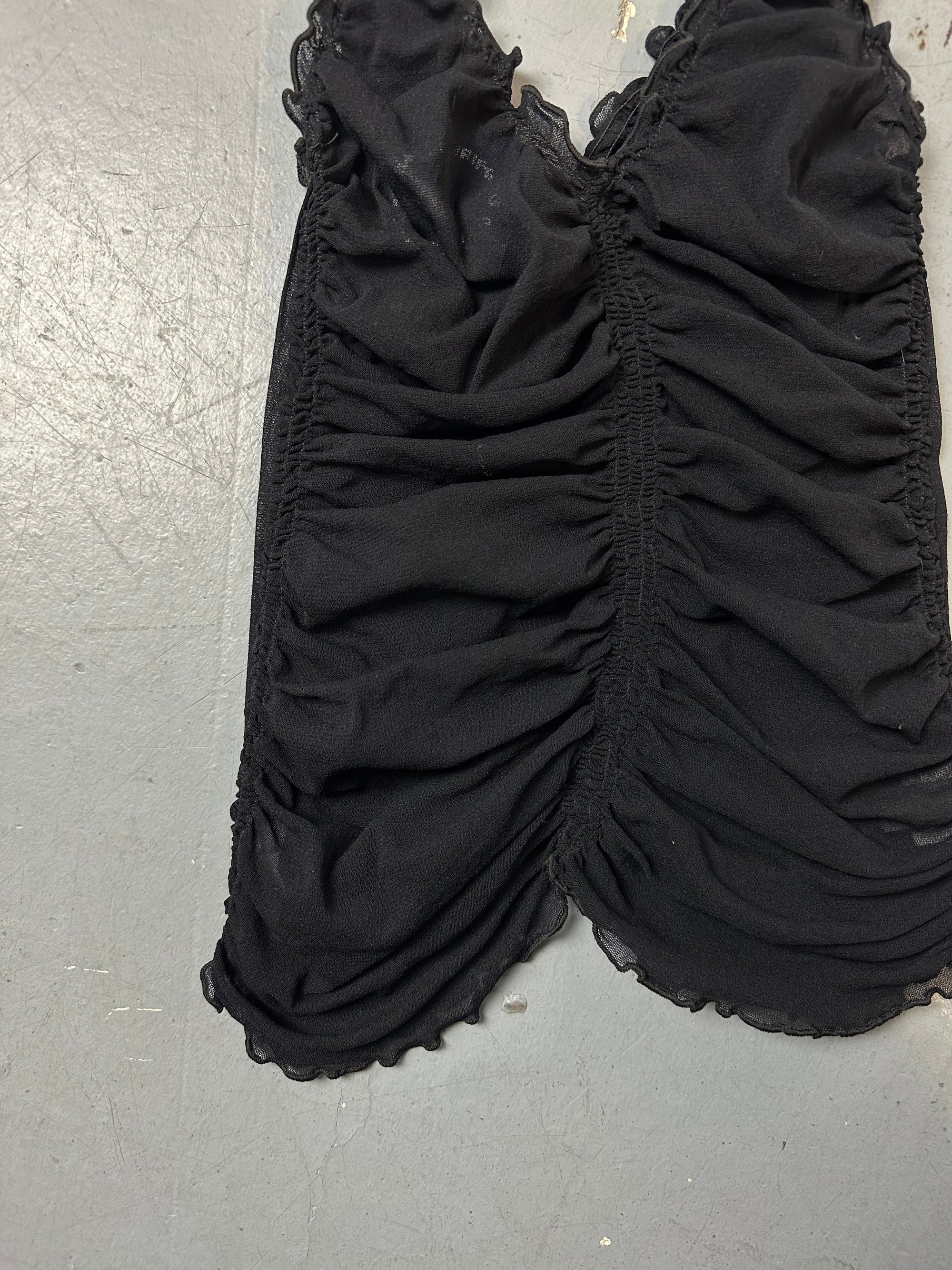 Vintage Black Seethrough Mesh Top S