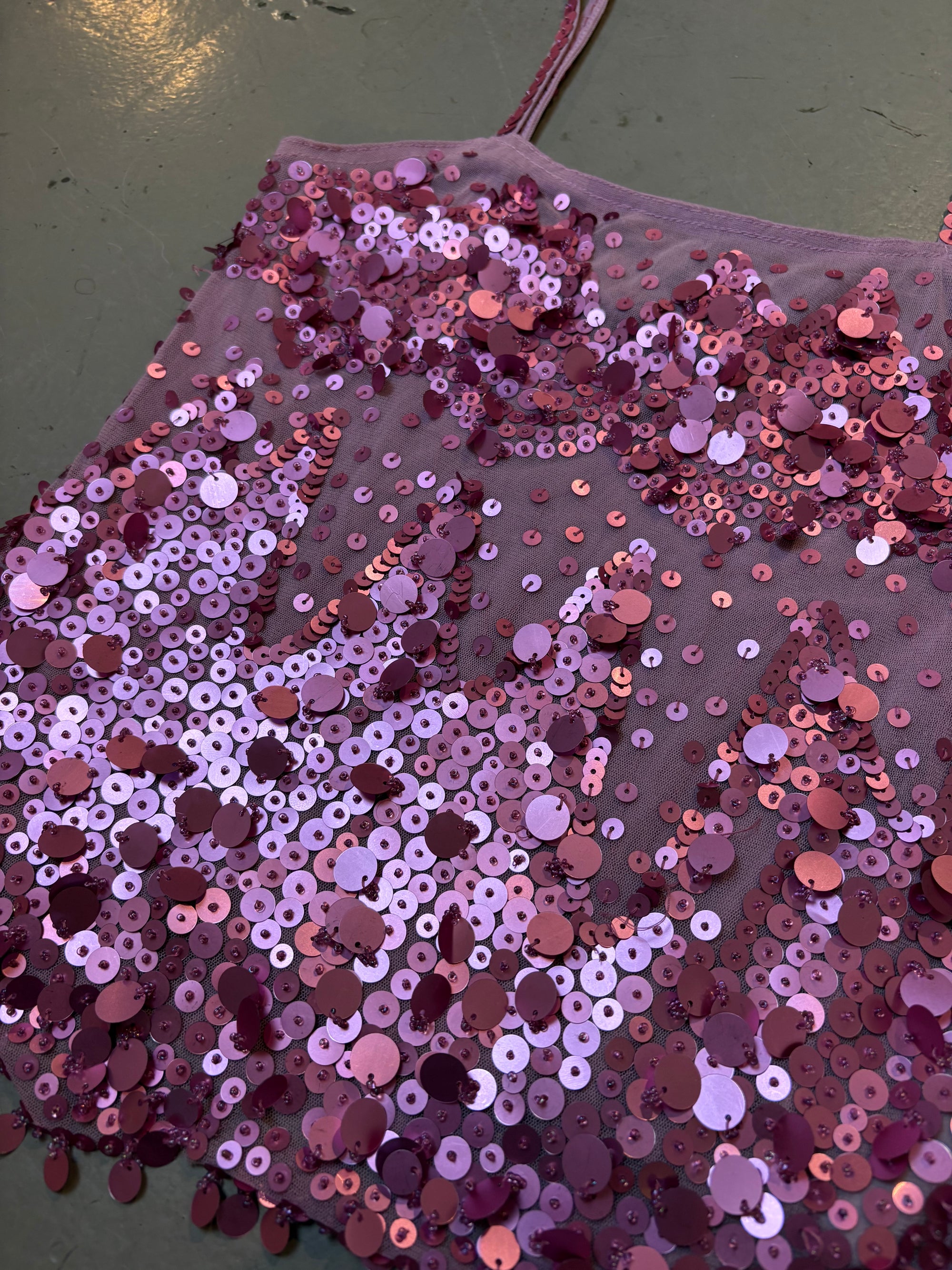 Vintage Y2K Purple/Pink Glitter Top S/M
