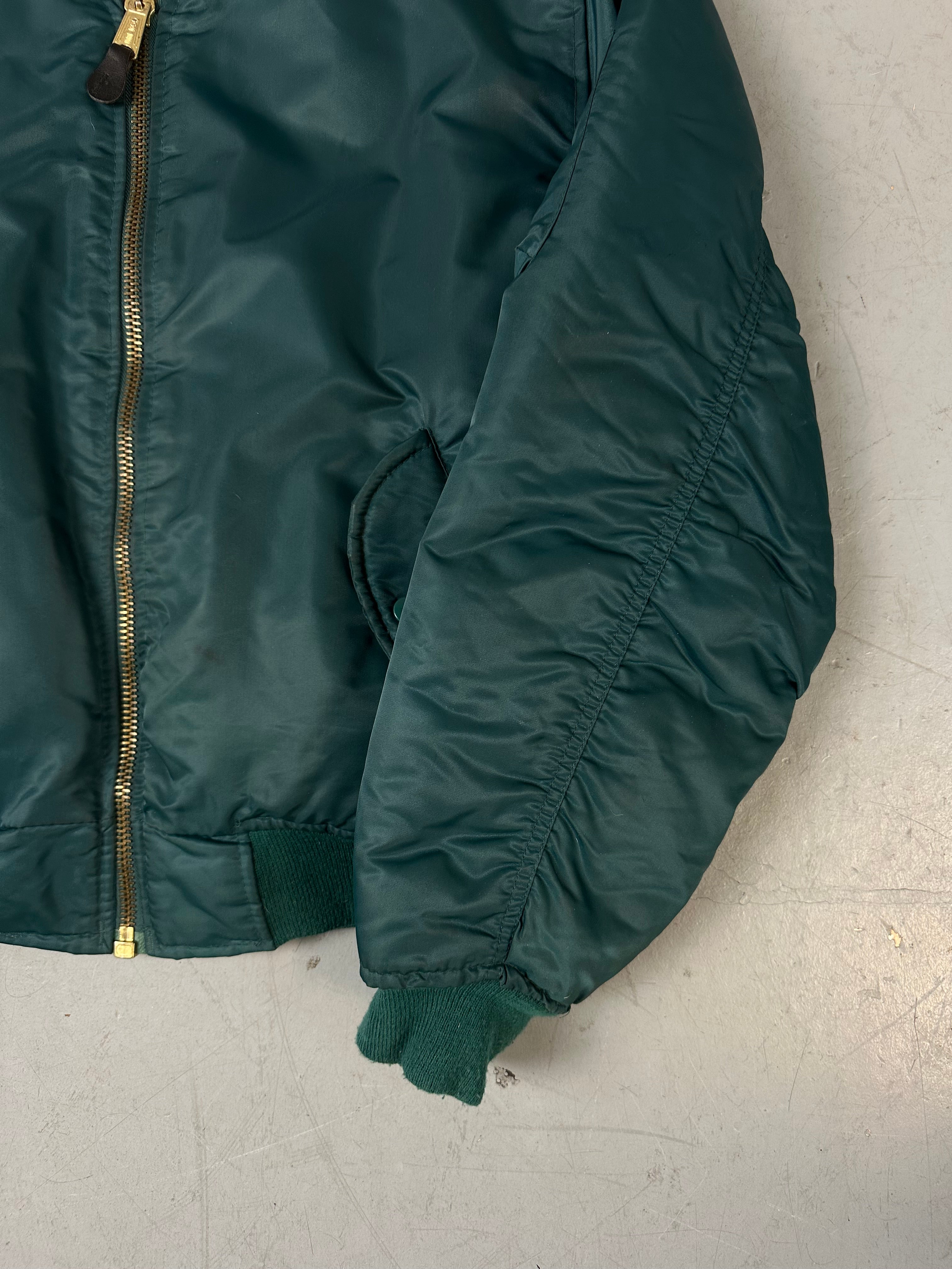 Vintage Petrol Green Bomber Jacket L/XL