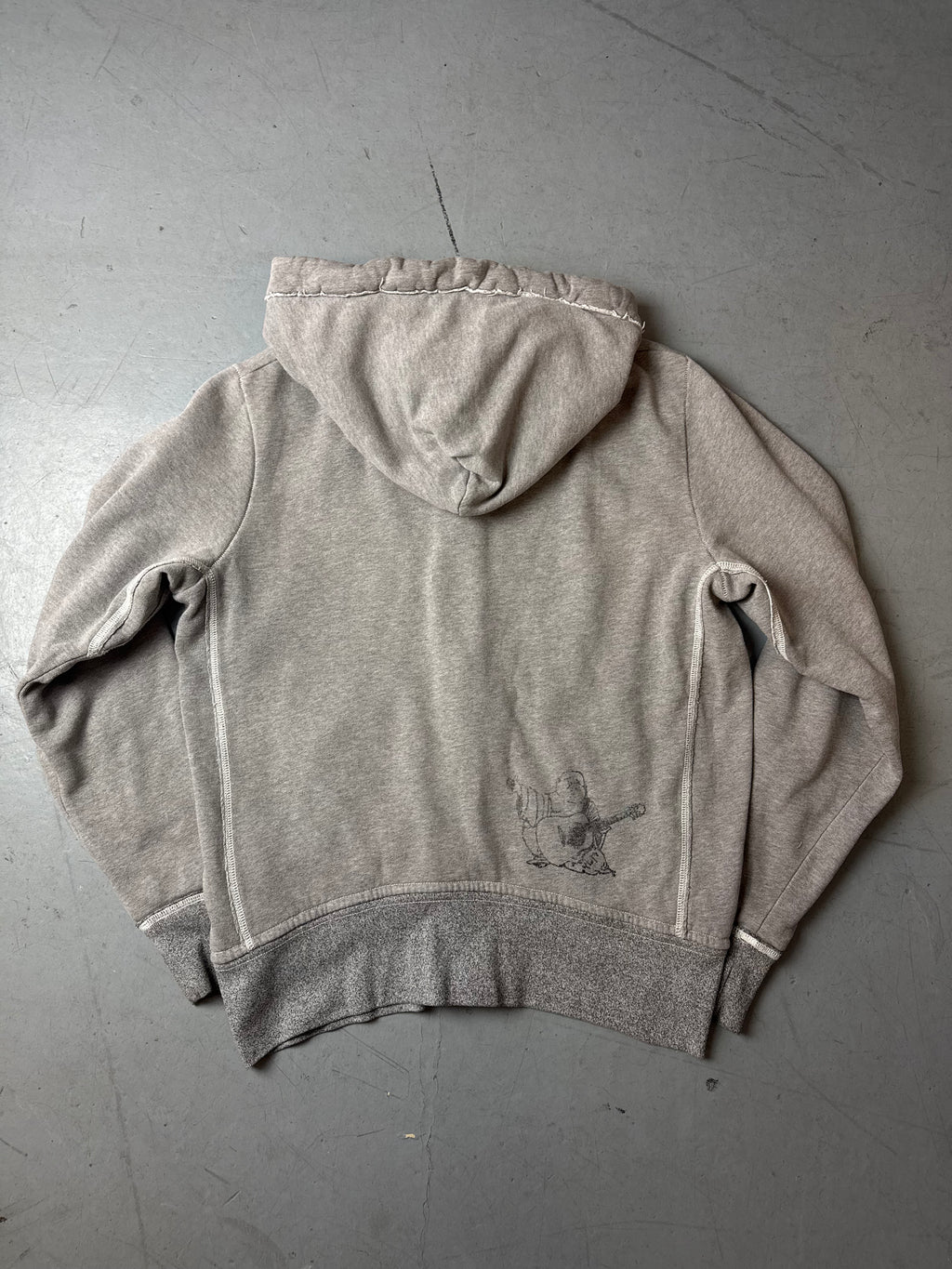 Vintage True Religion Grey Zip Up Hoodie M