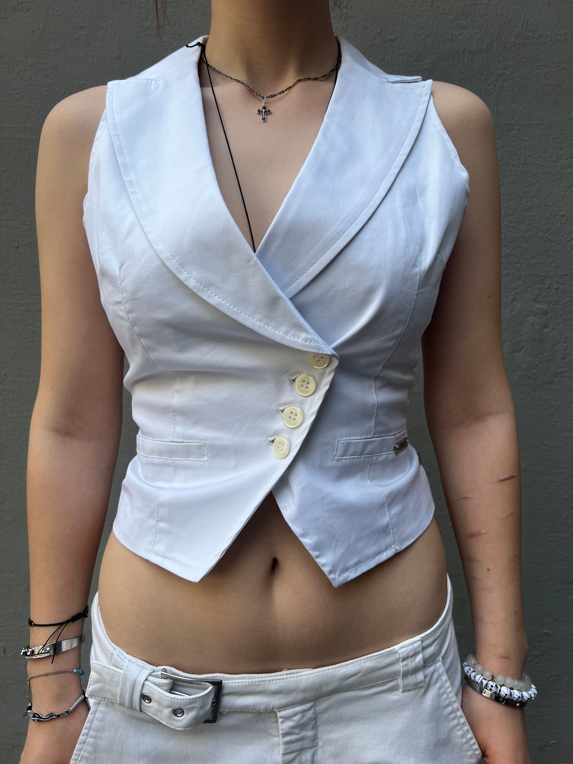 Vintage White Vest Top S