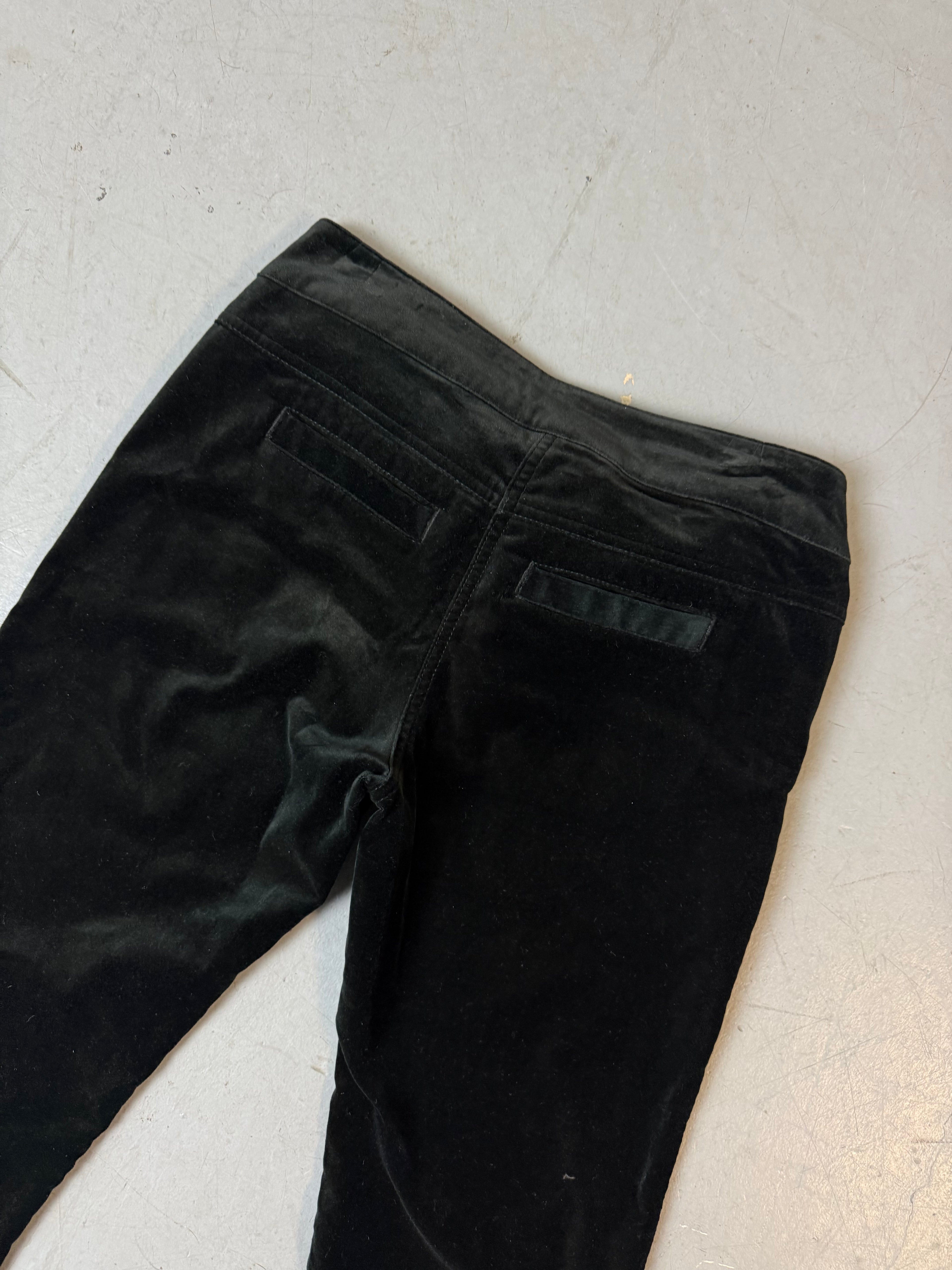Vintage Max&Co Black Velvet Pants with Leather Belt S