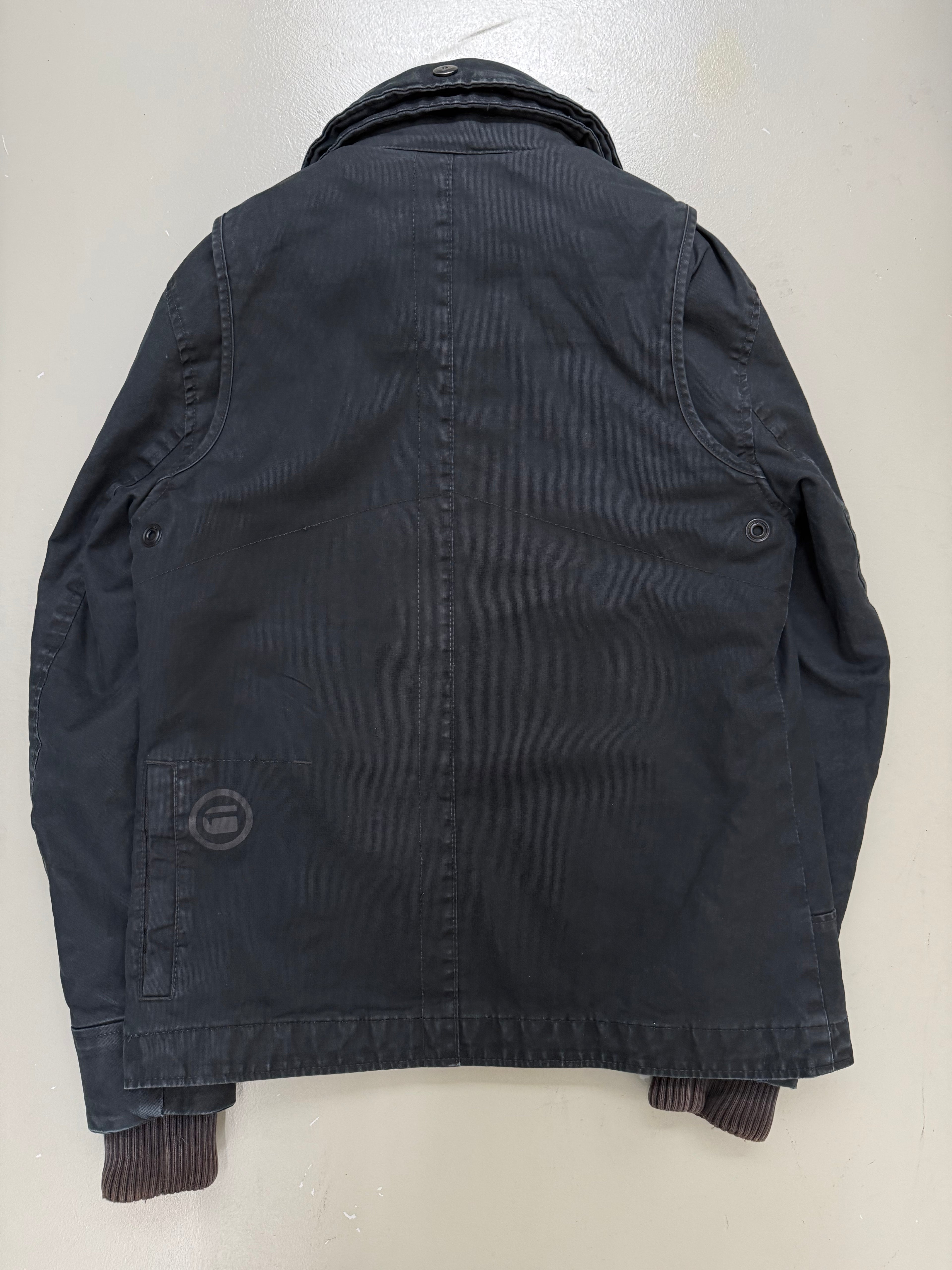 Vintage G-Star Black Workwear Jacket für Herren. Y2K Second Hand 2000s Fashion 