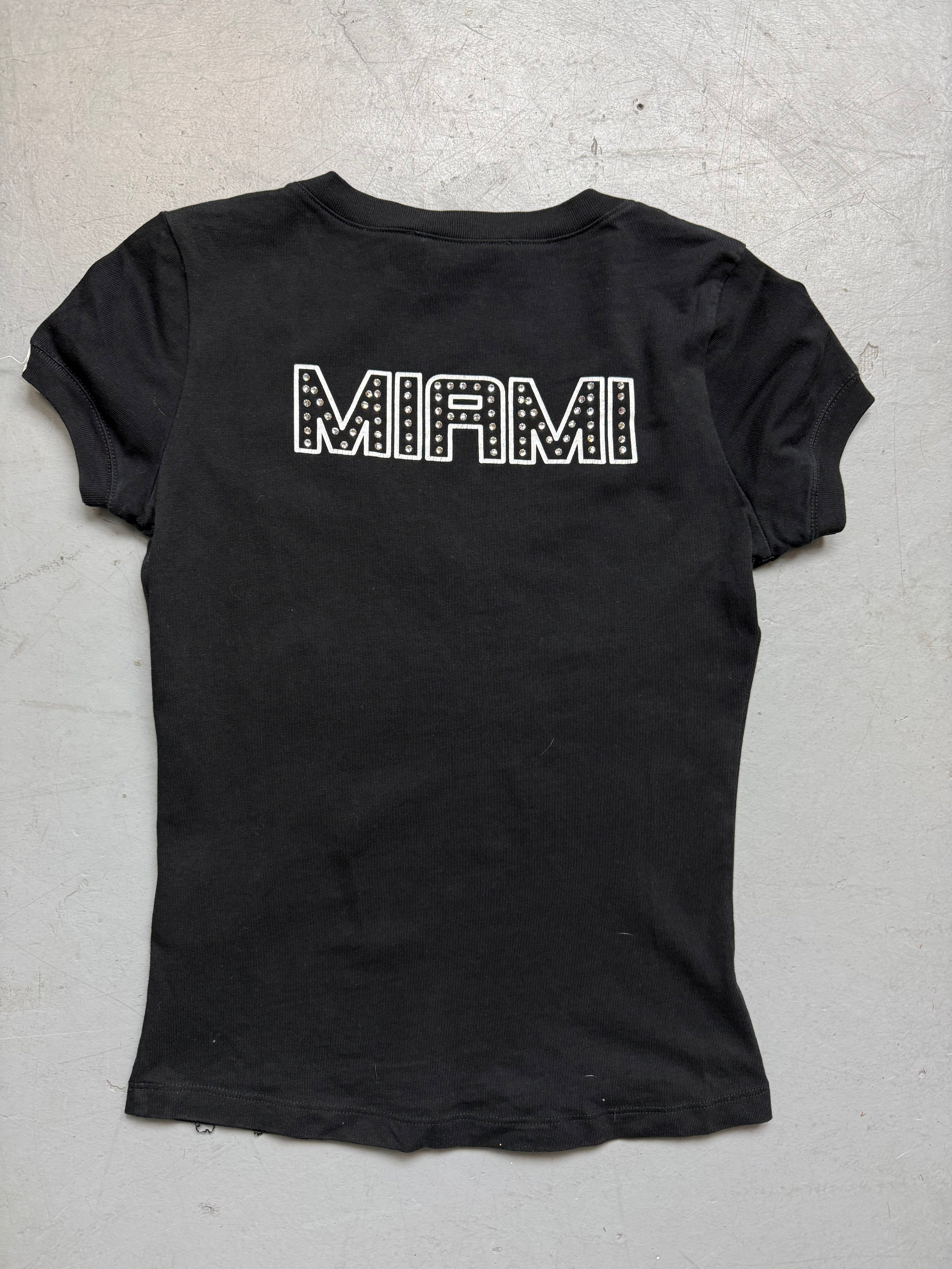 Vintage Liu Jo Black Glitter V-Neck T-Shirt XS/S