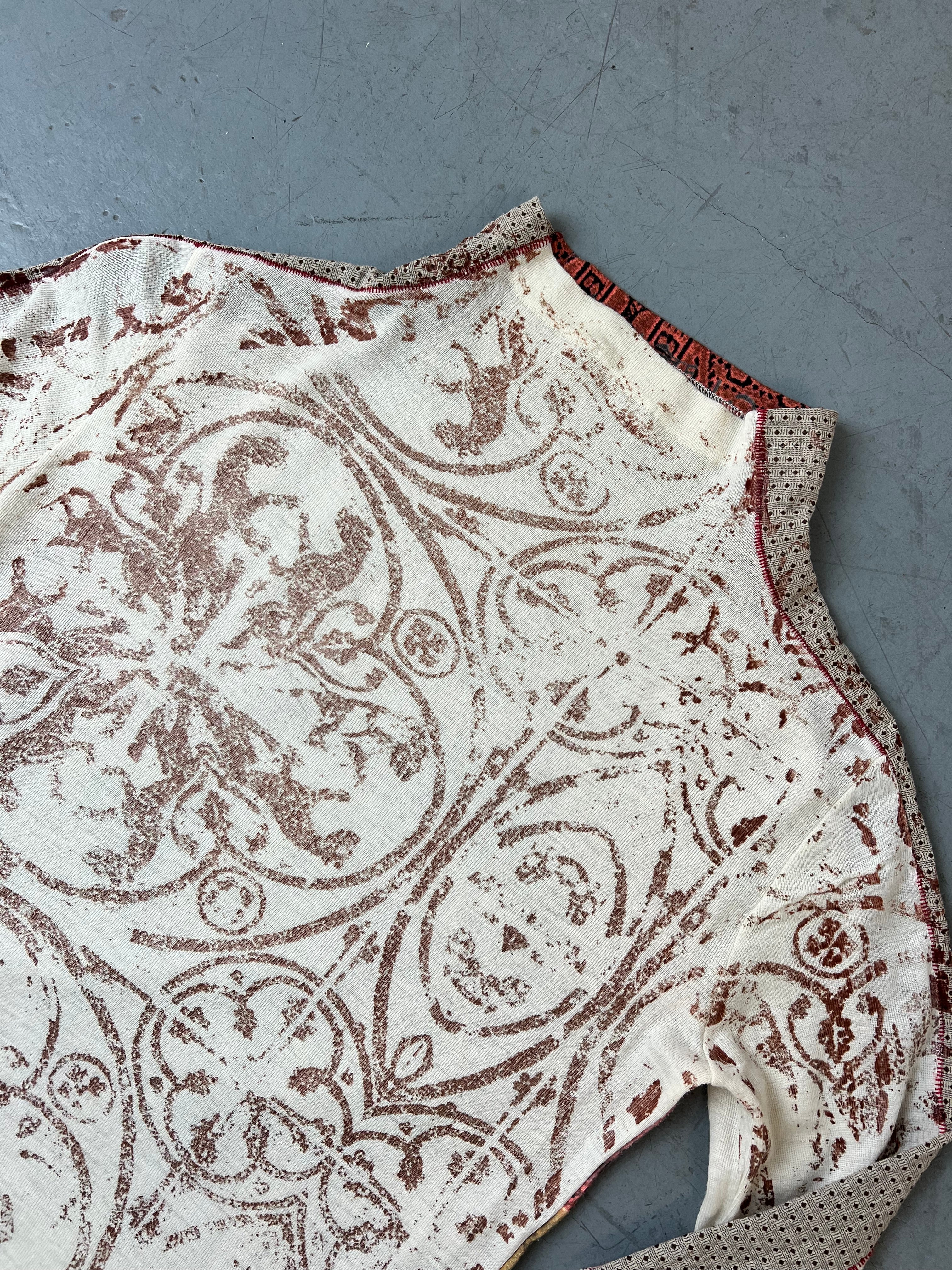 Vintage Asia Printed Turtleneck Longsleeve Für Damen. Y2K Second Hand 2000s Fashion