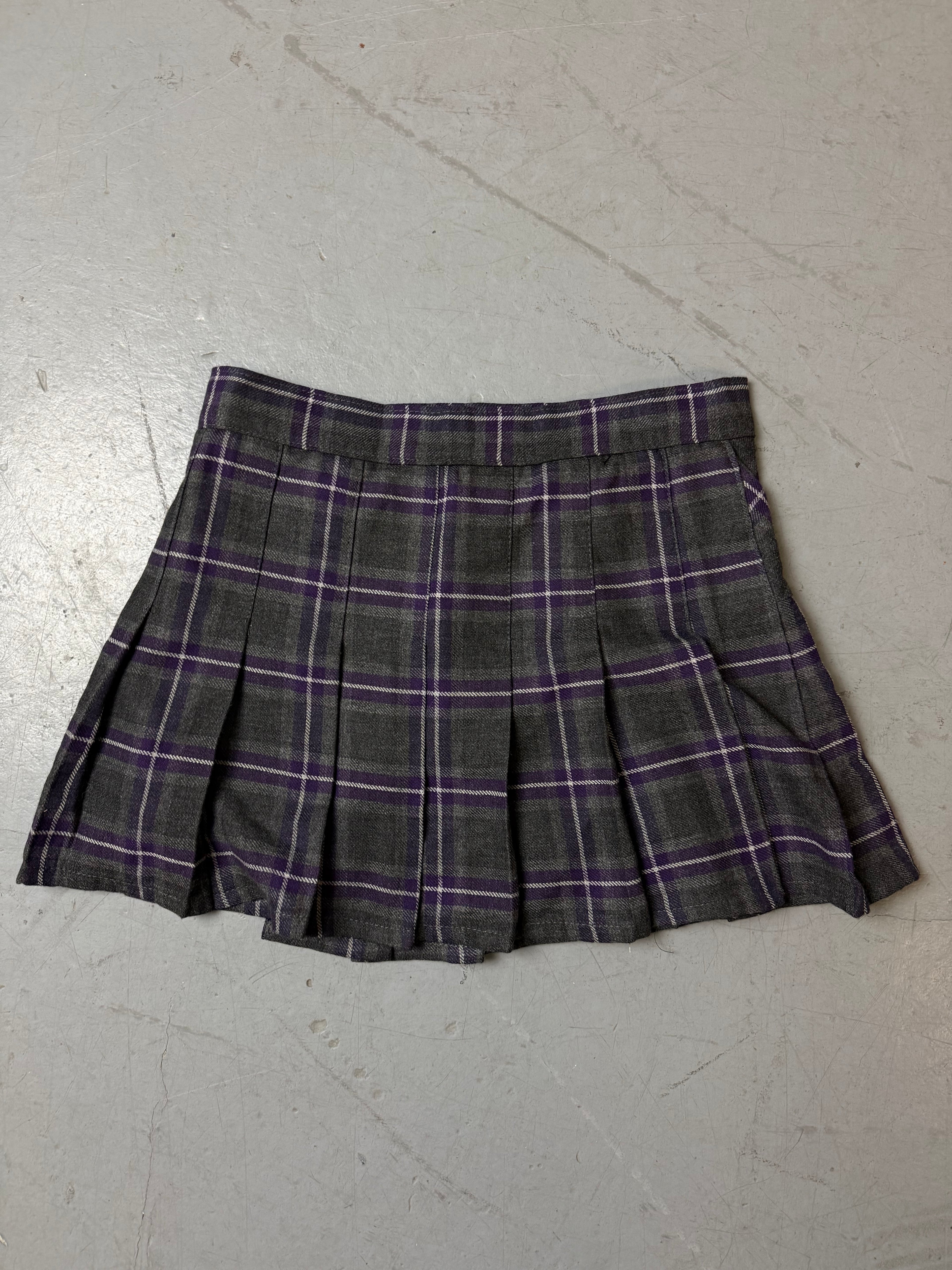 Vintage Miss Judie Purple Plaid Mini Skirt XS