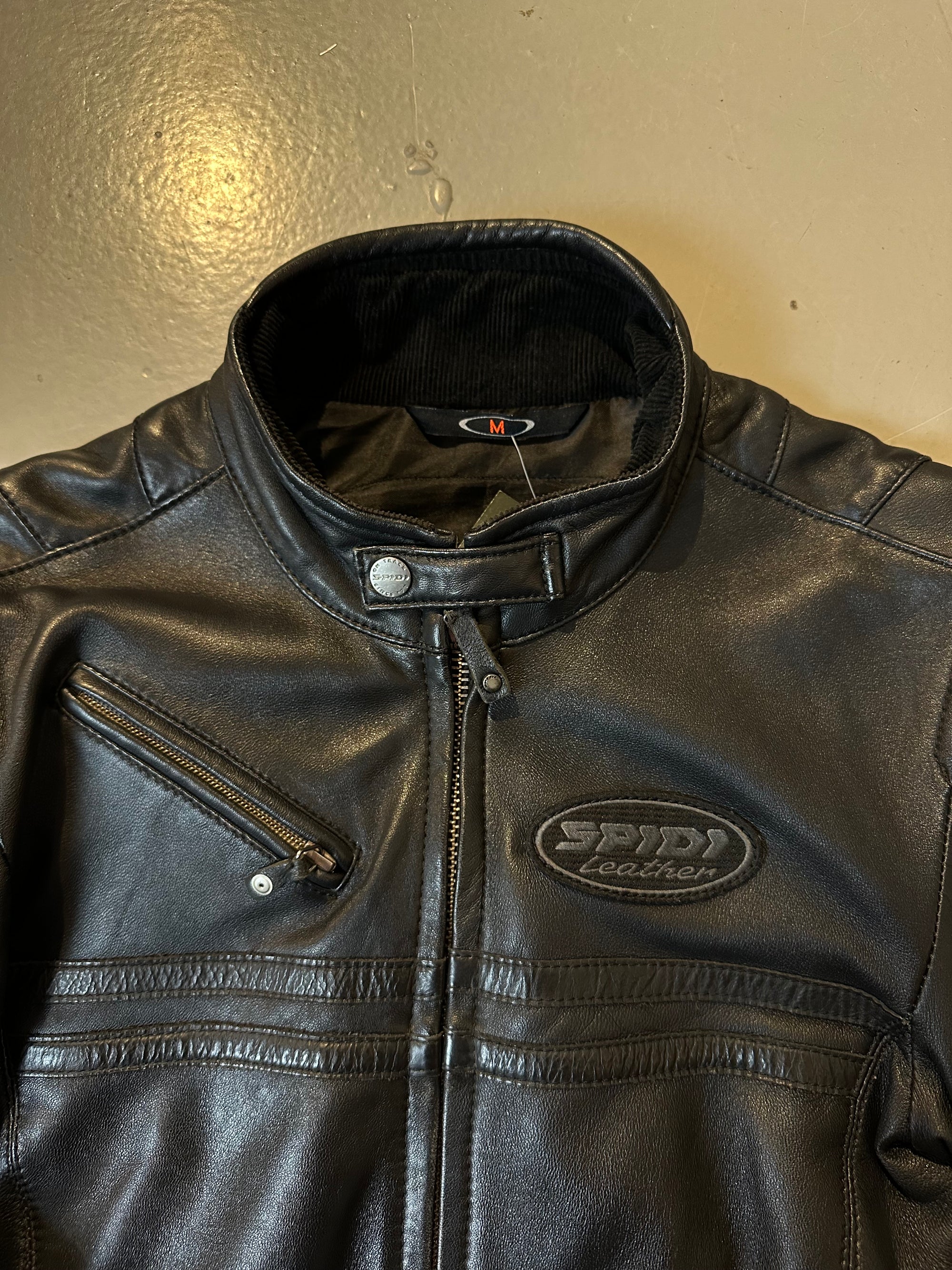 Vintage Black Leather Biker Jacket M