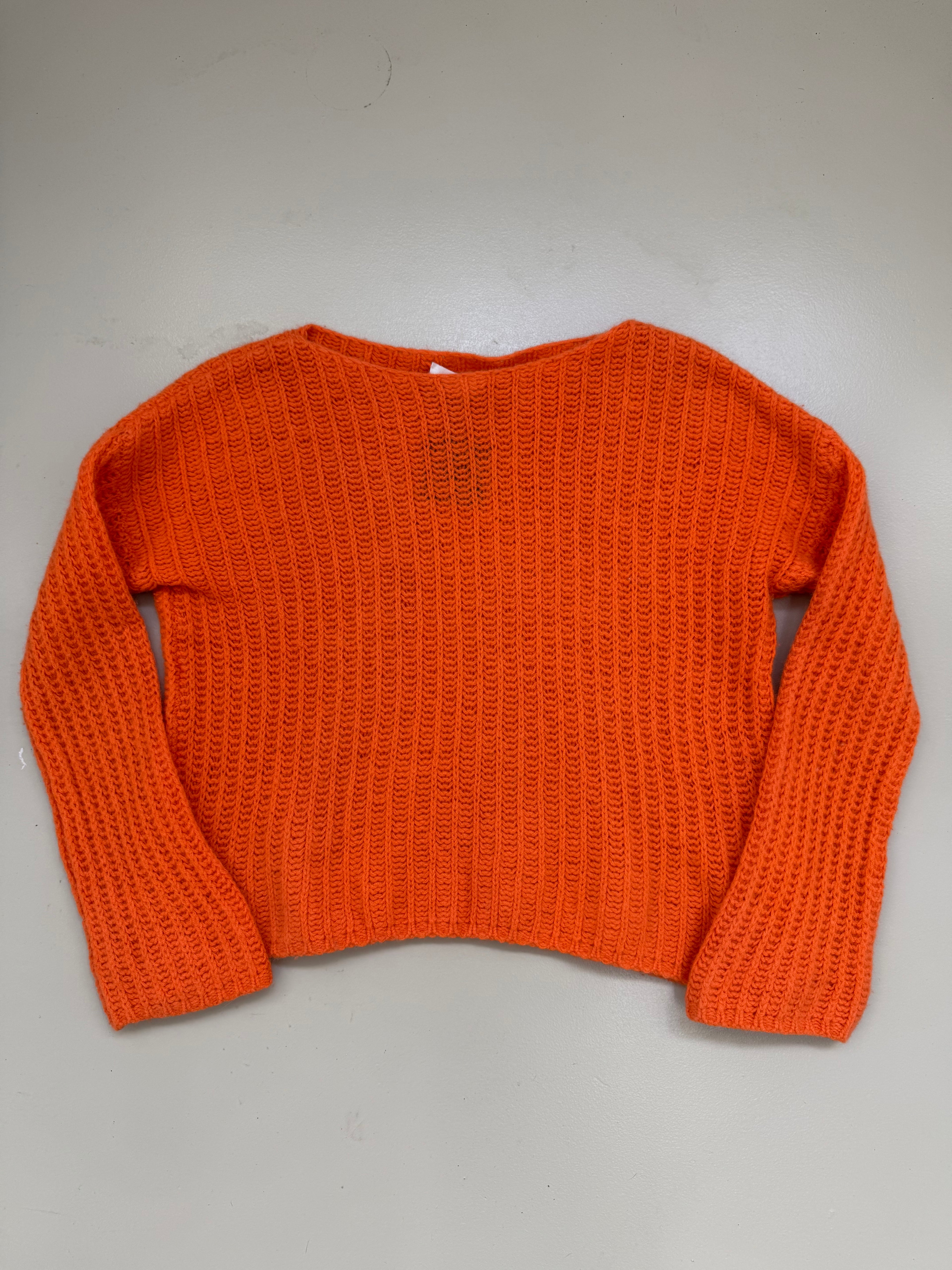 Vintage Orange Wool Knit Sweater L