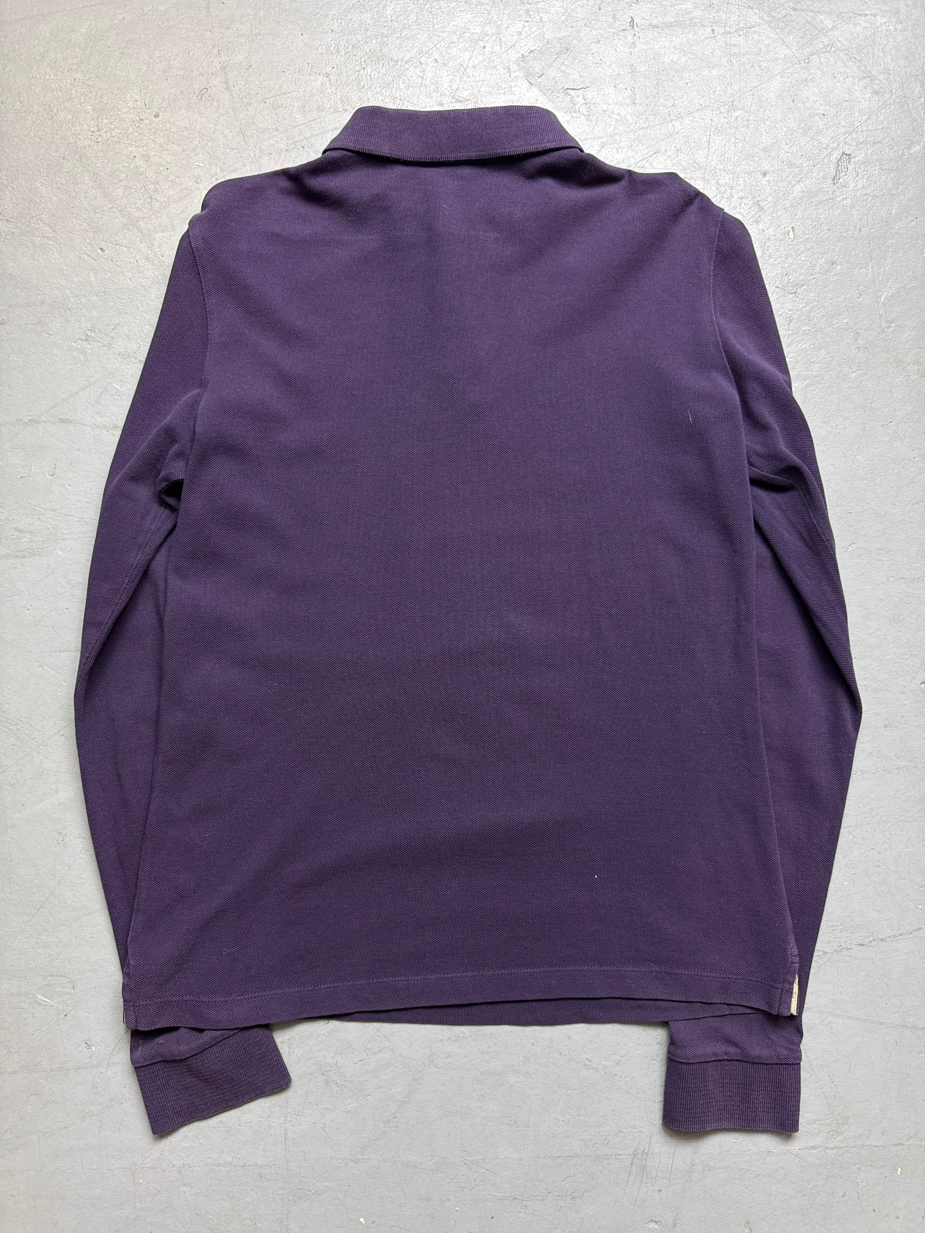 Vintage Burberry Purple Polo Longsleeve for men’s. Y2K Second Hand 2000s Fashion 