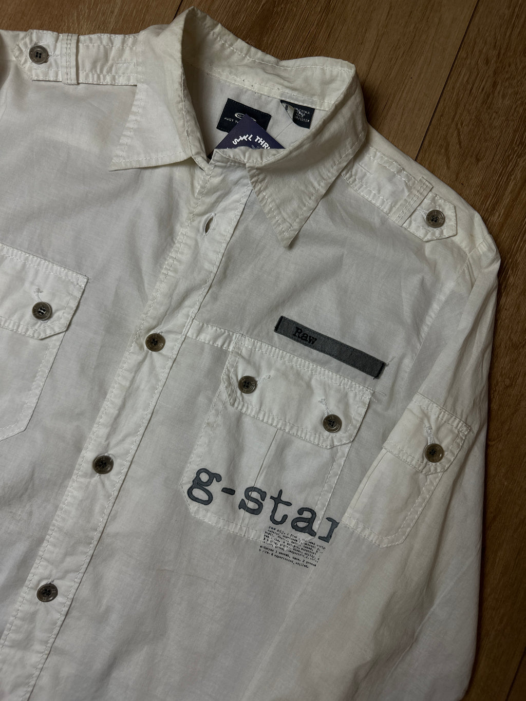 Ein weißes langarm Hemd von G-Star Vintage Y2K 