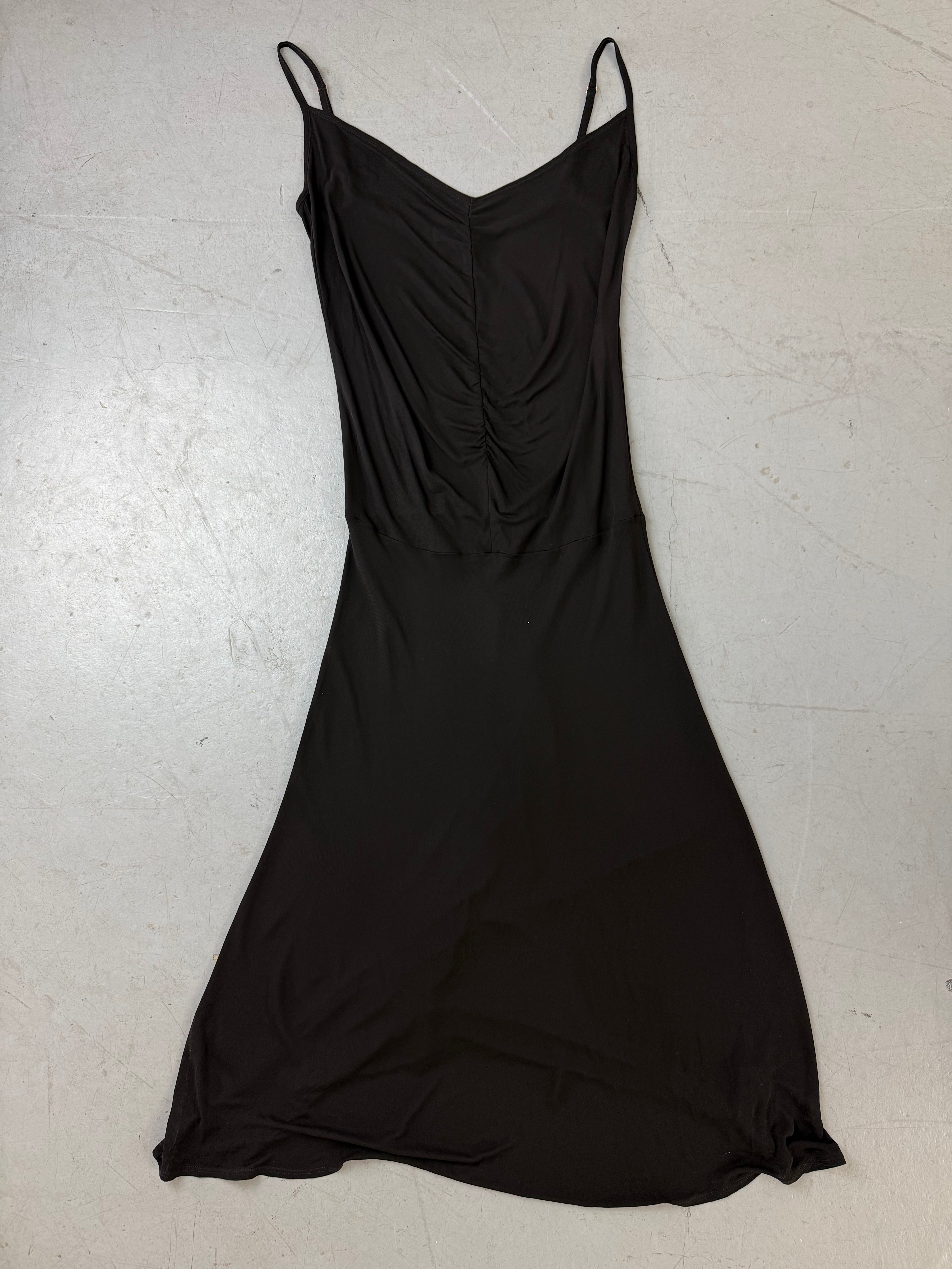 Vintage Long Black Dress für Damen. Y2K Second Hand 2000s Fashion