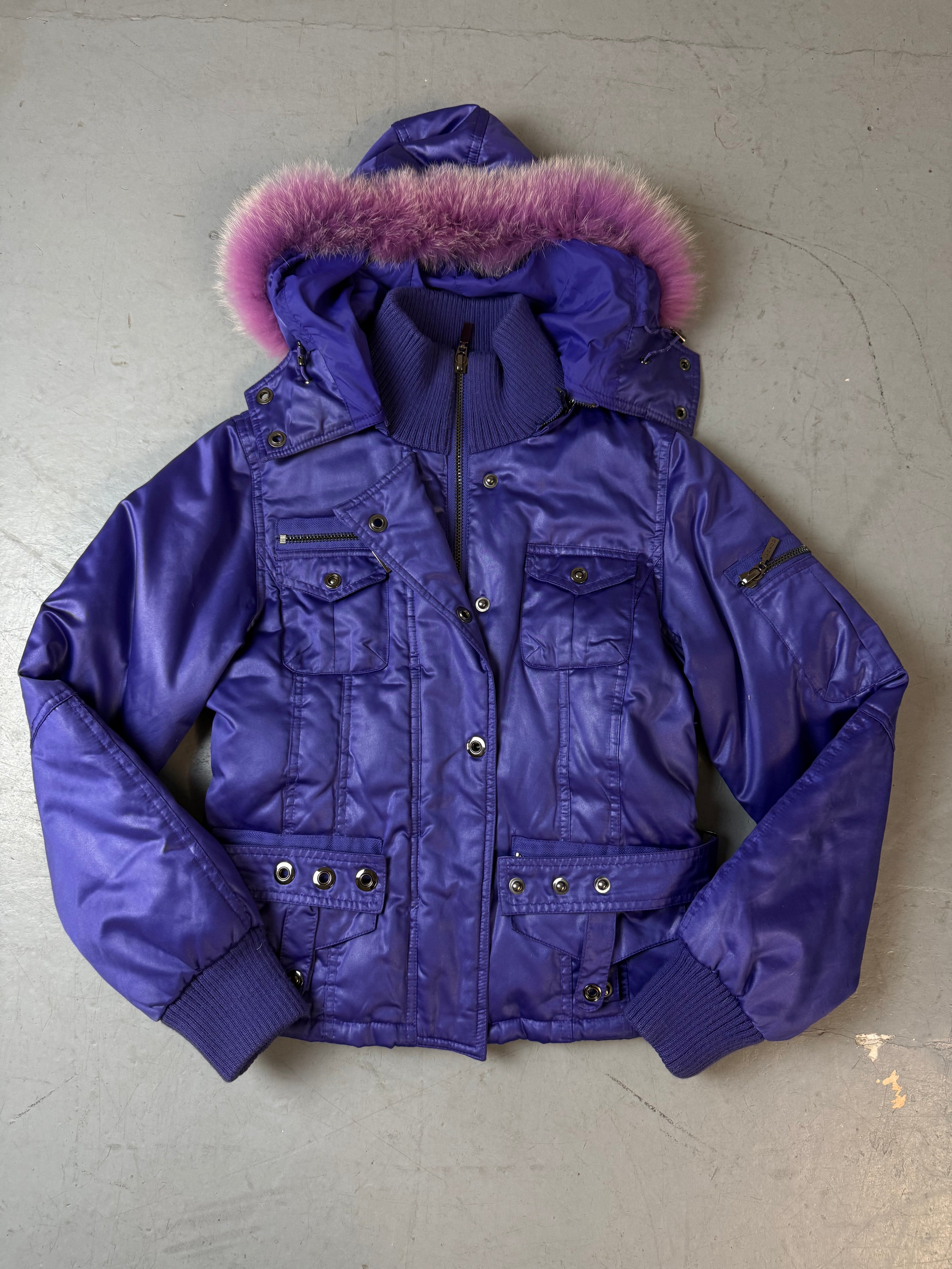 Vintage Phard Lila Daunenjacke. Y2K 2000s Fashion 