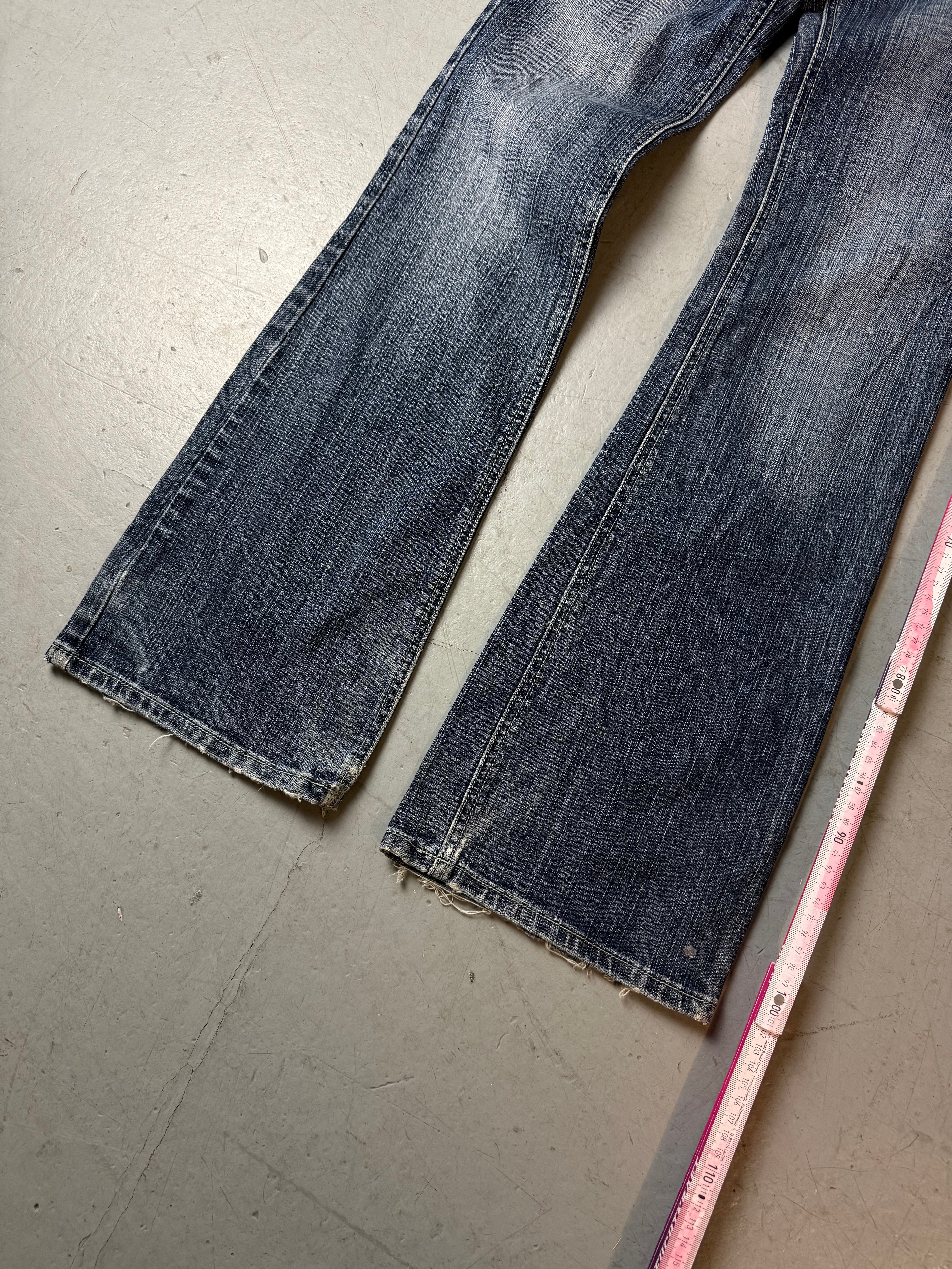 Vintage Zoojeans Tribal Backprint Low Waist Bootcut Jeans S/M