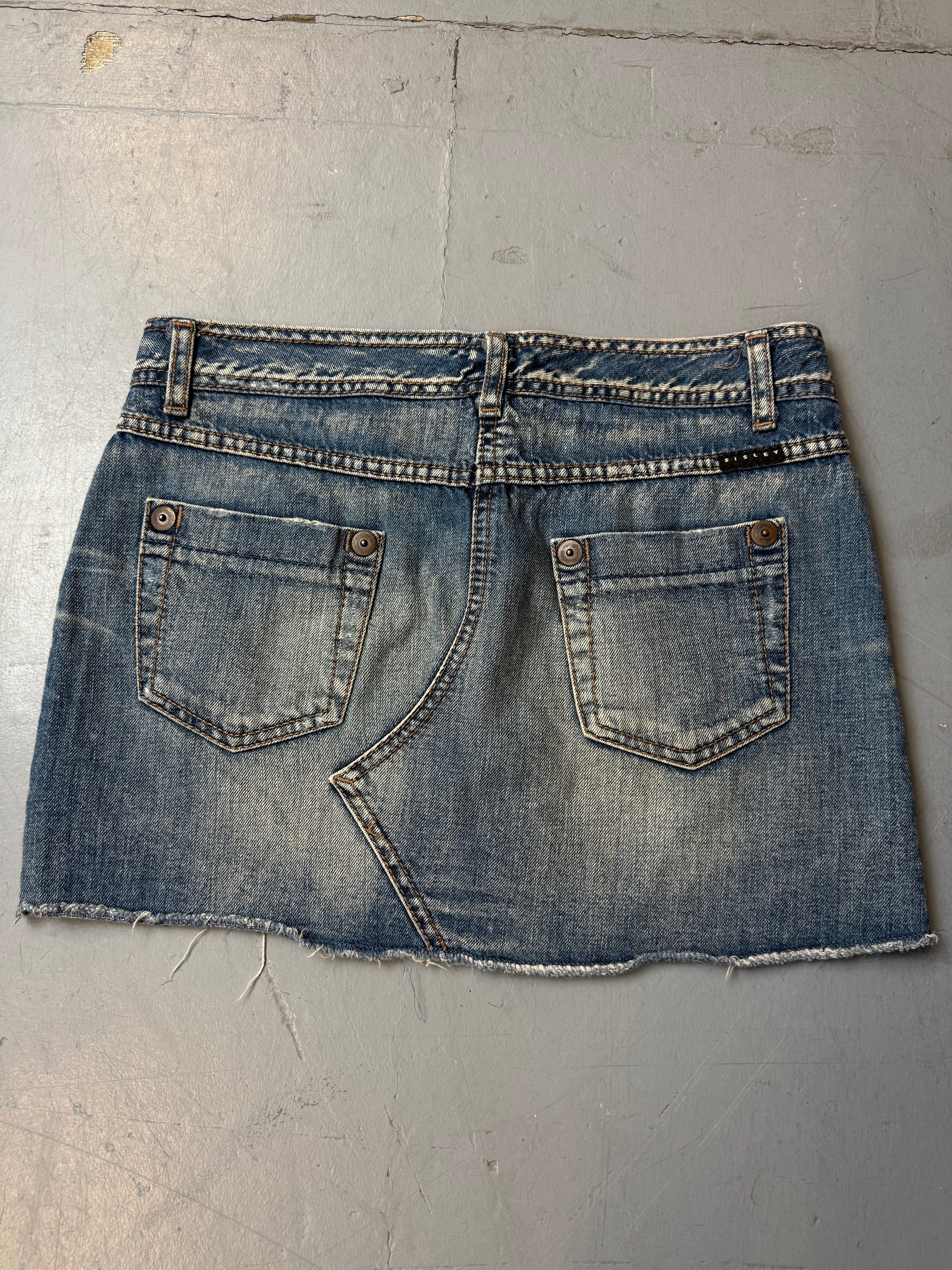 Vintage Sisley Denim Mini Skirt M