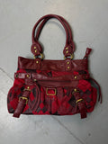 Vintage Vintage Eternal Red Harleqin Print Bag for women. Y2K Second Hand 2000s Fashion 