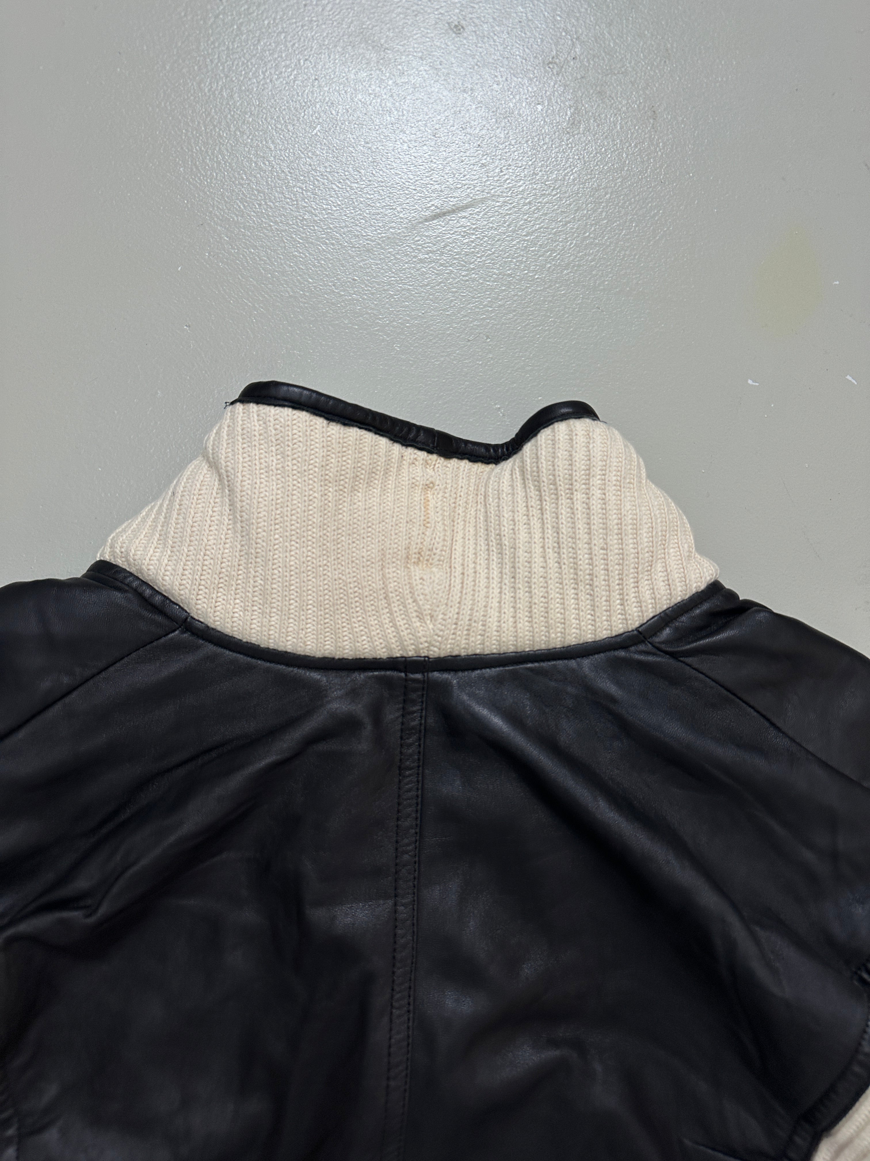 Vintage Uncle Sam Wool/Leather Jacket
für Herren. Y2K Second Hand 2000s Fashion 