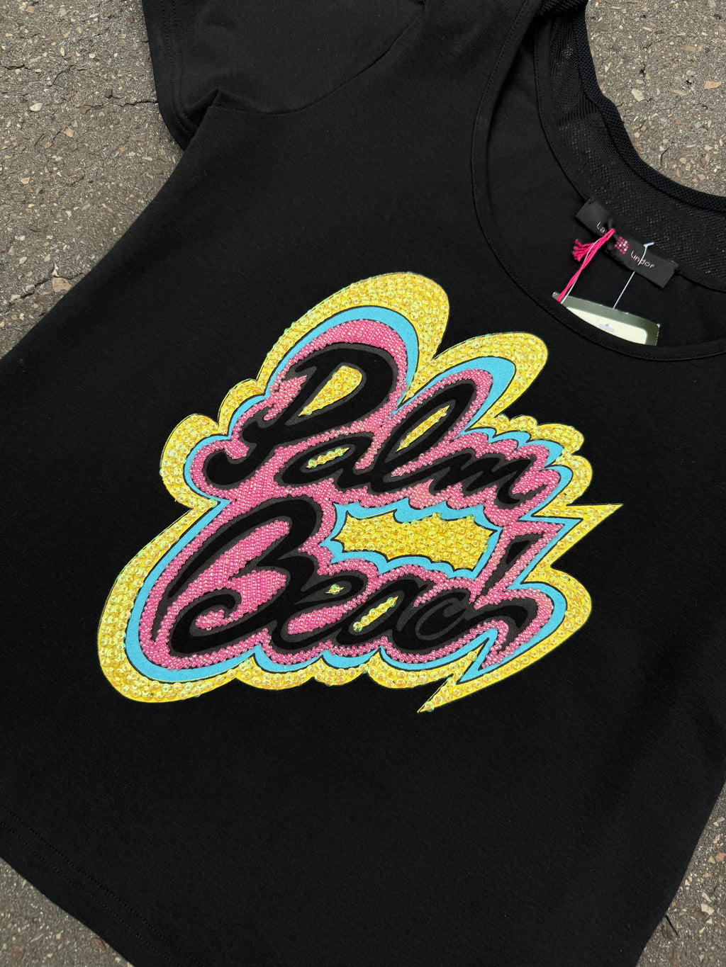 Vintage Palm Beach Black Baby Tee S/M