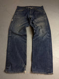 Levi’s 501XX dunkelblaue straight leg denim Jeans für Herren. Vintage Y2K second Hand Fashion. 