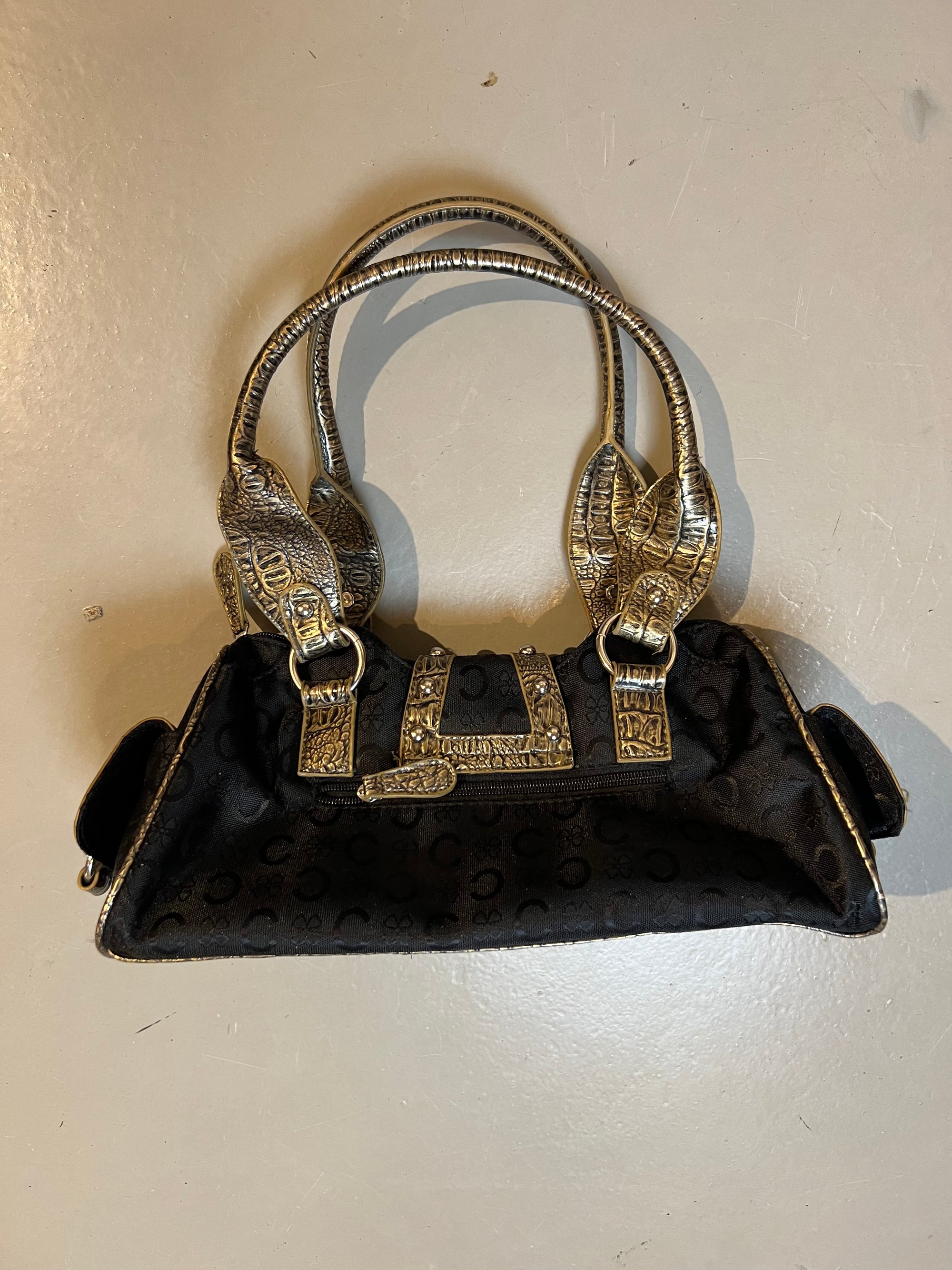 Vintage Black Crazy Shoulder Bag