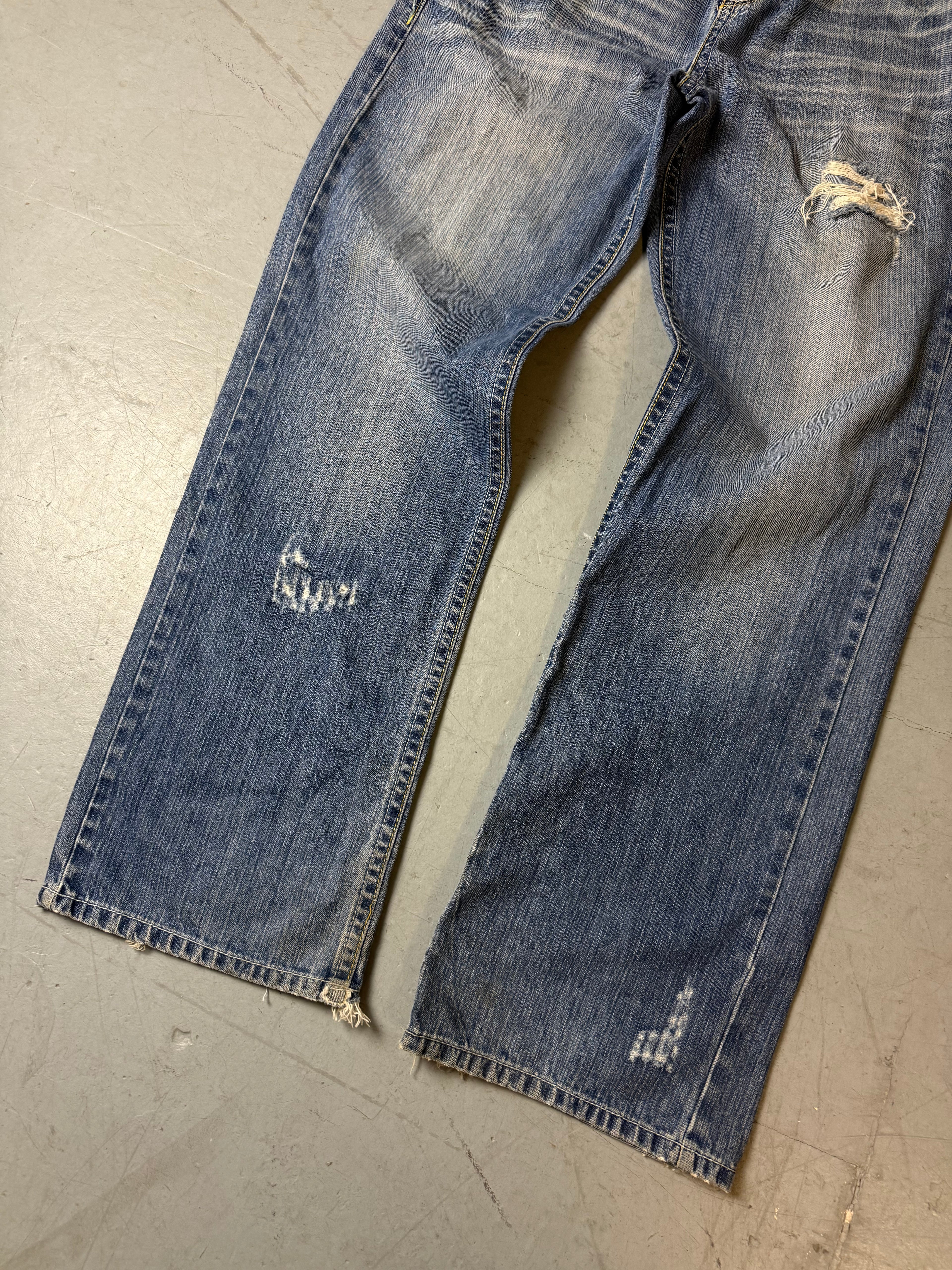 Detailbild von Vintage Ruthless Art Baggy Denim with Backprint XL von vorne 