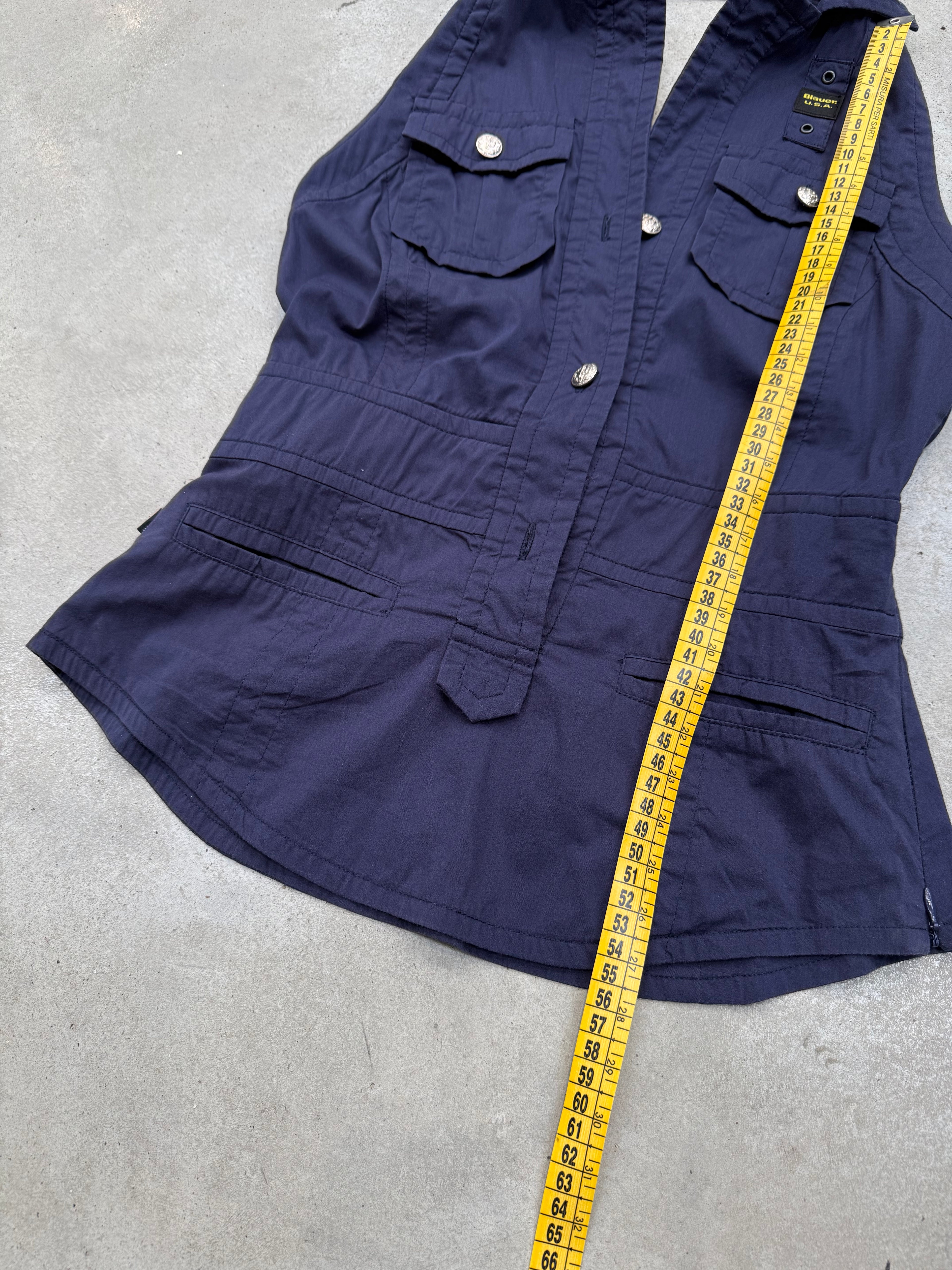 Vintage Blauer Dark Blue Neckholder Top S