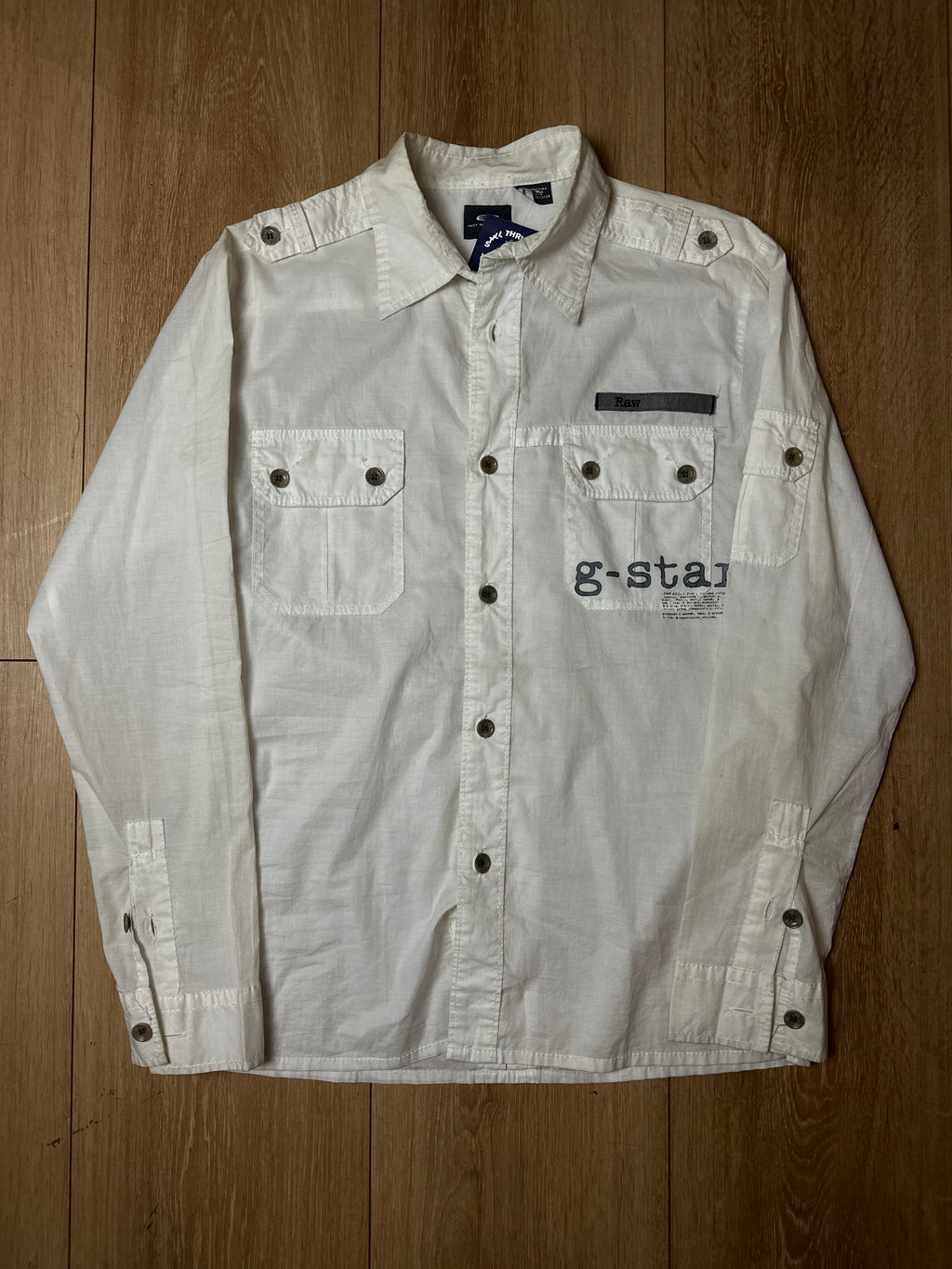 Ein weißes langarm Hemd von G-Star Vintage Y2K 