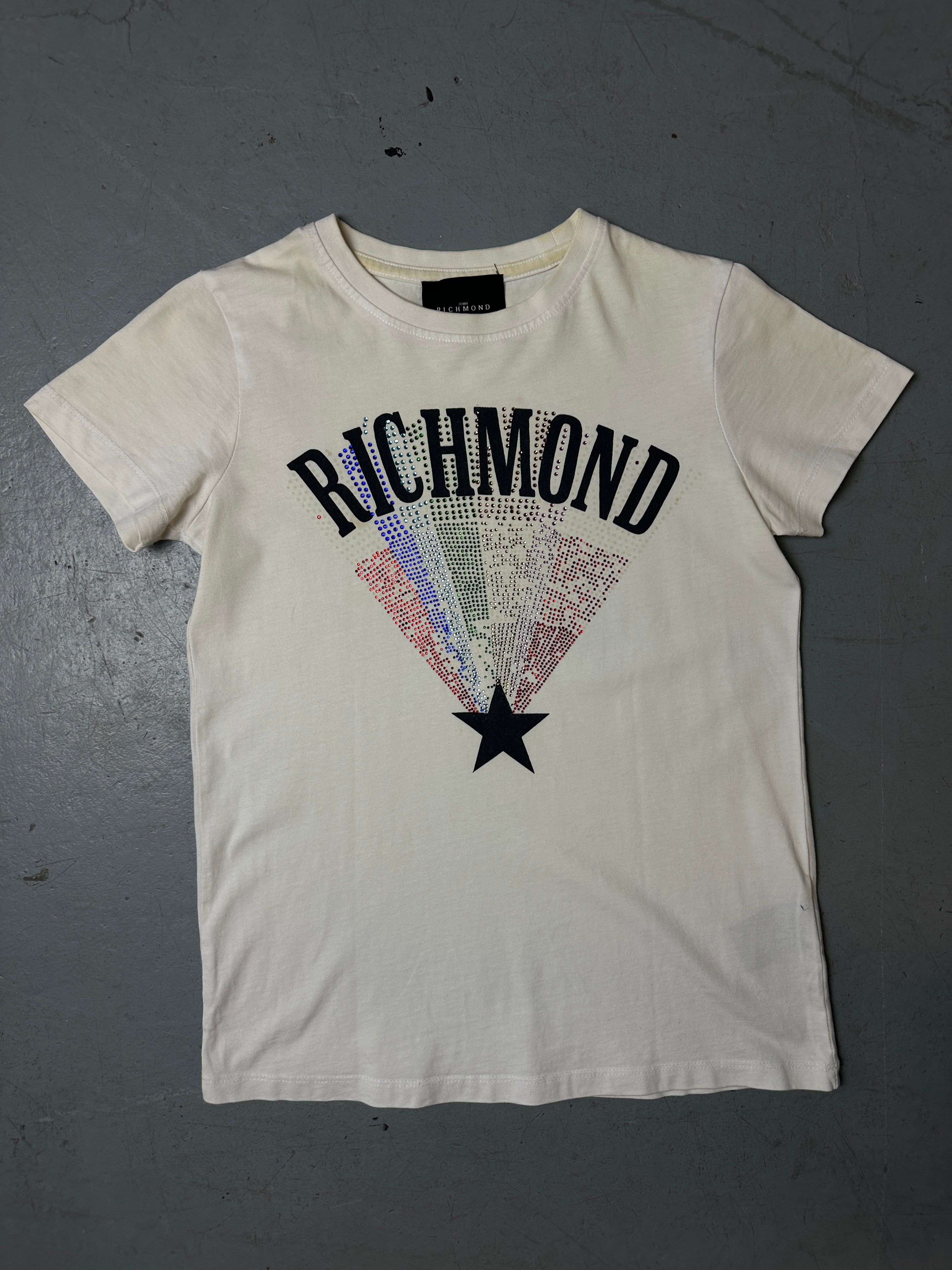 Produktbild von Vintage Richmond White Sparkle Tee S von vorne