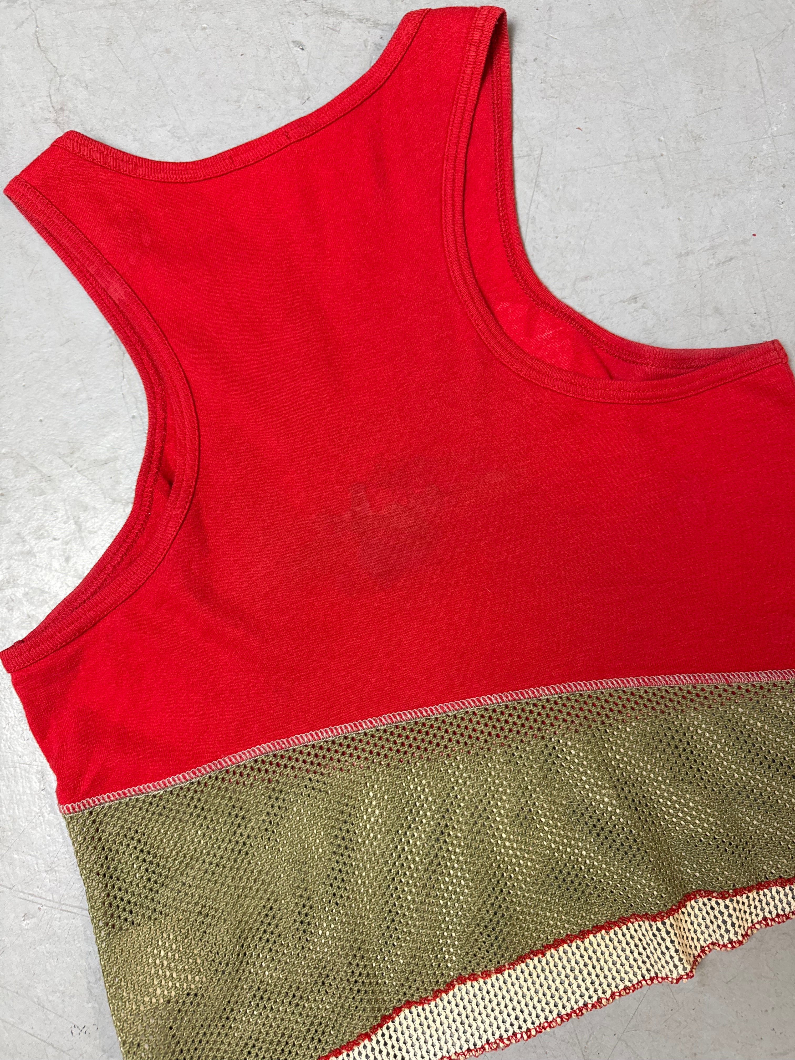 Detailliertes Produktbild von Vintage Onyx Red and Green Tank Top M von hinten
