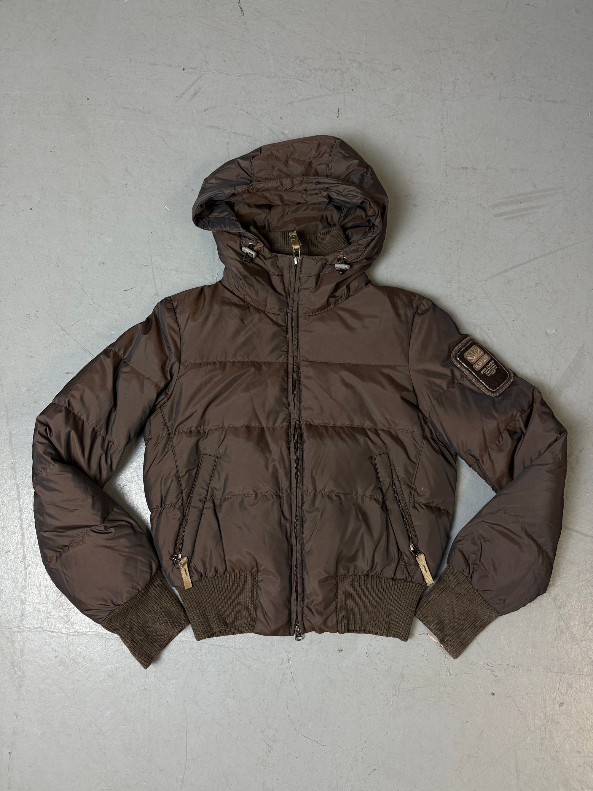 Eine braune cropped Puffer Jacke in S/M 