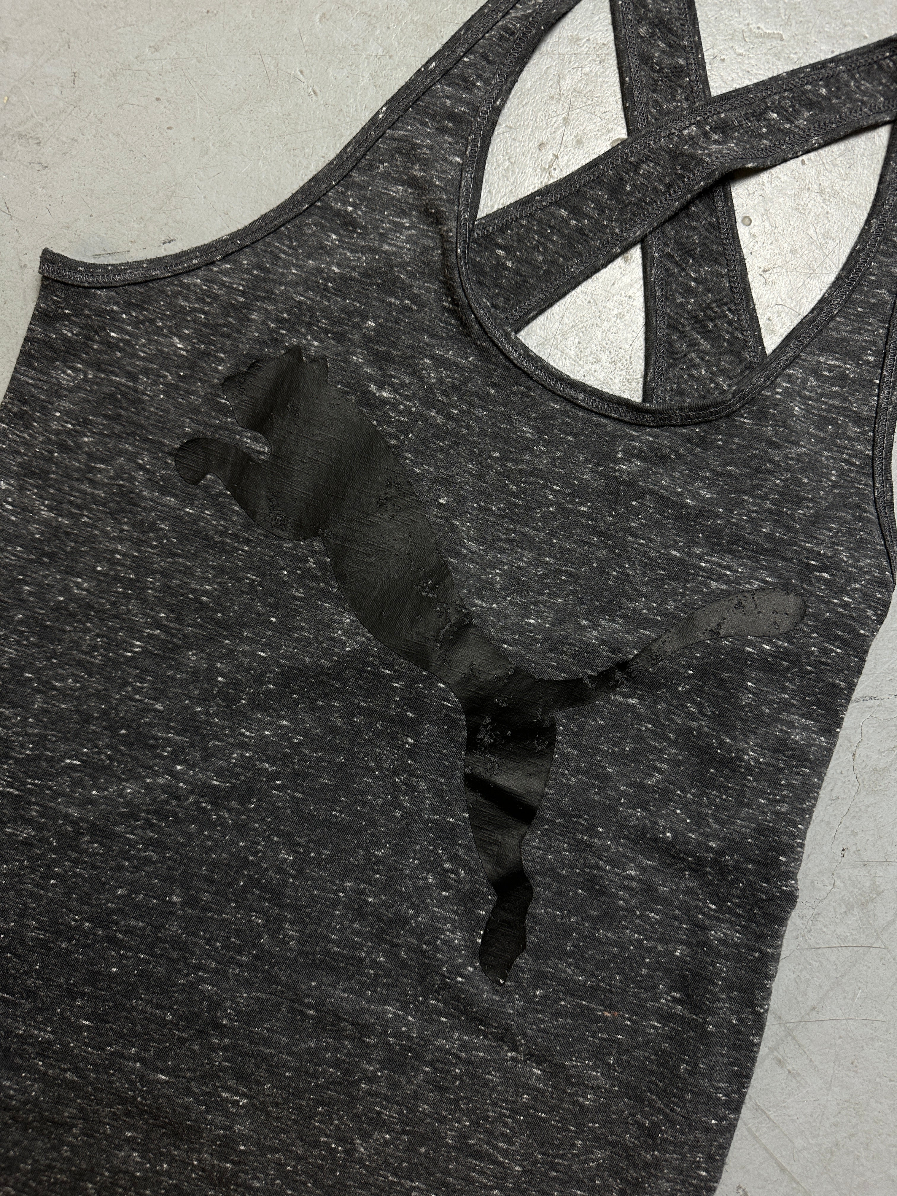 Detailliertes Produktbild von Vintage Grey Puma Tanktop S/M von vorne