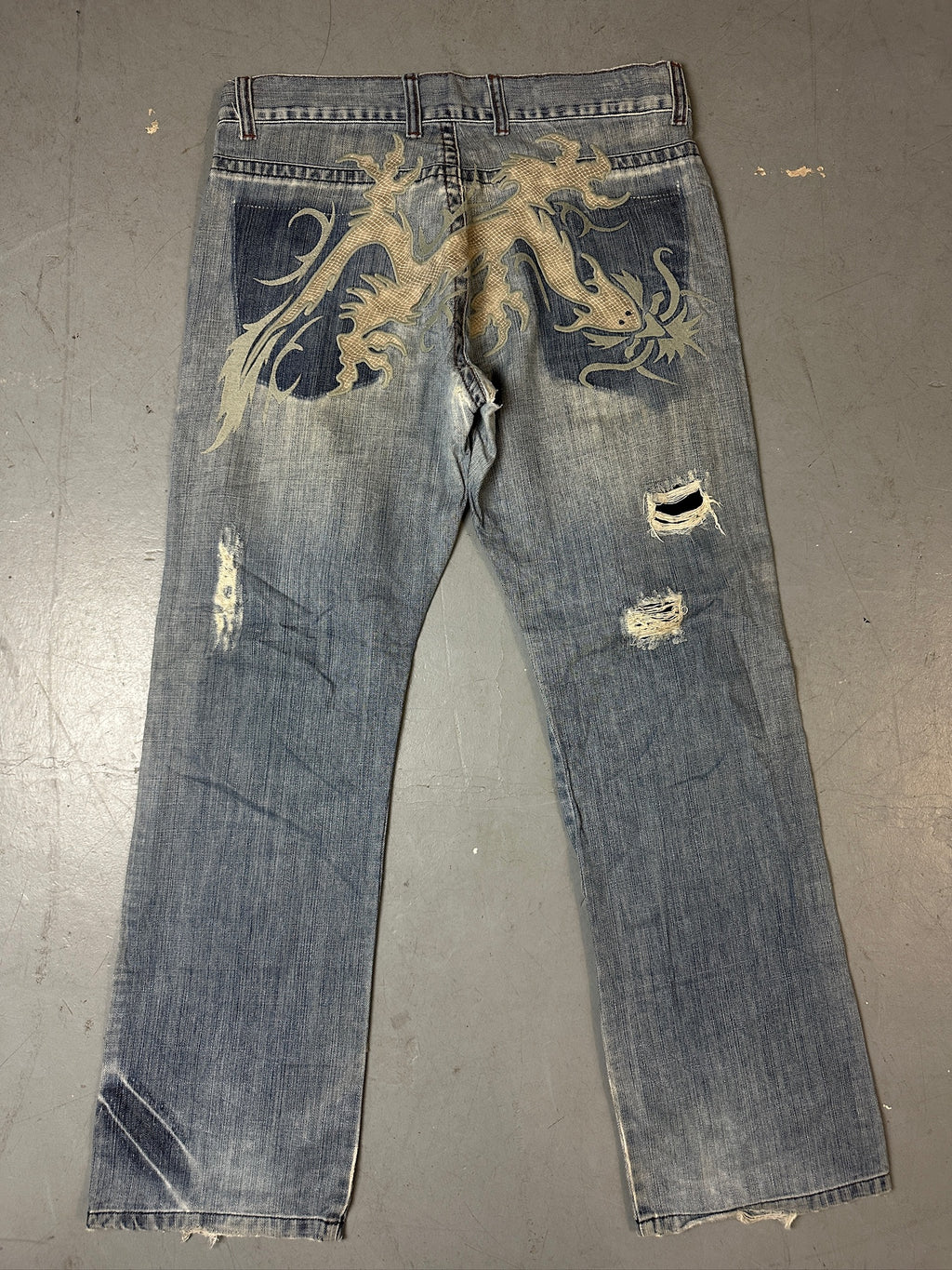 Produkt Bild von Vintage Cipo&Baxx Dragon Printed Baggy Denim von hinten